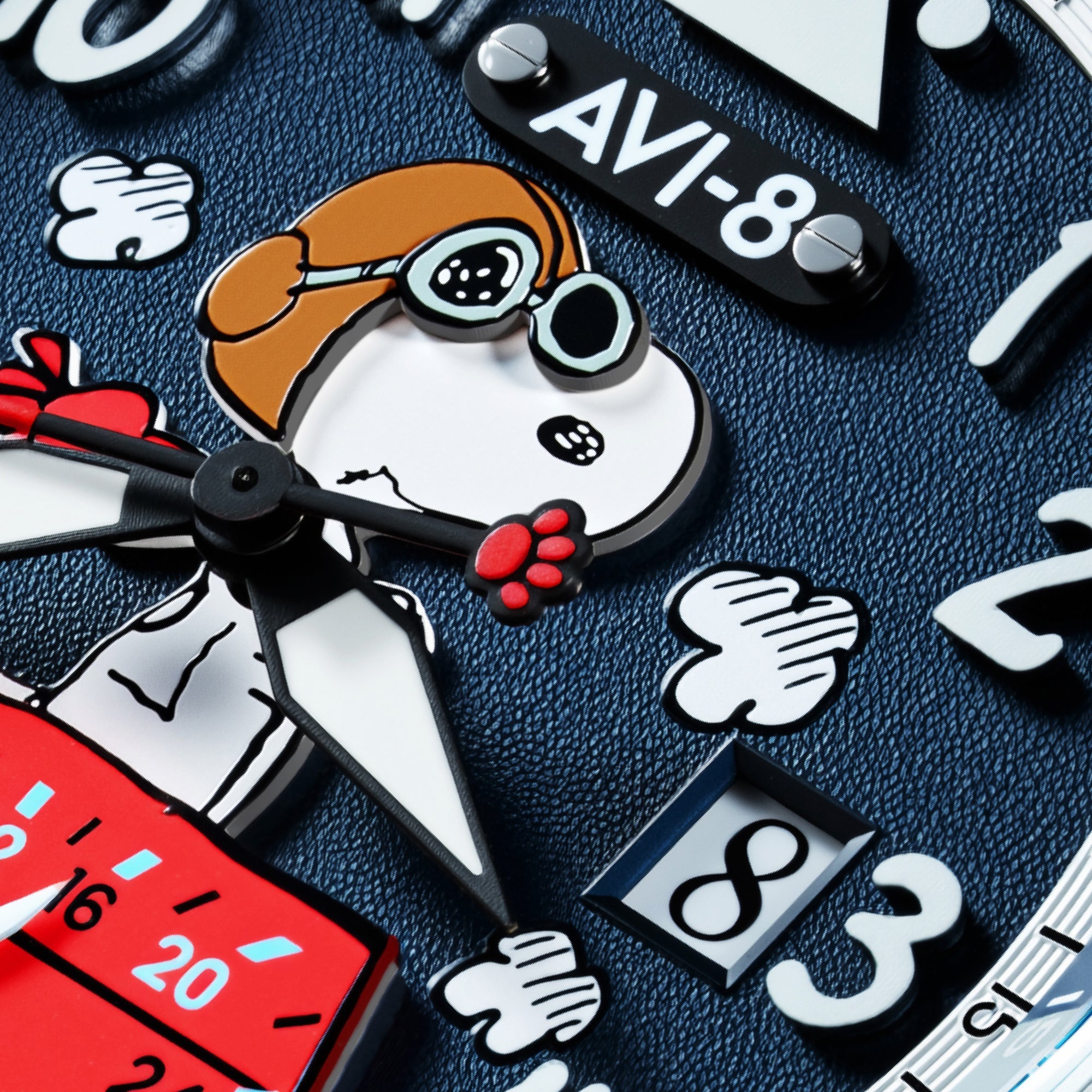 AVI-8 AVI-8 Hawker Hurricane Mckellar Dual Time Peanuts Snoopy Flying Ace Limited Edition Azure Aviator Men's Watch AV-4151-04