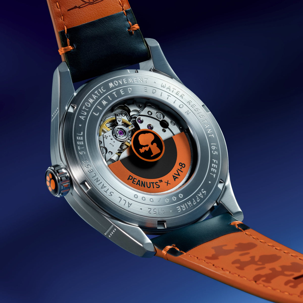 AVI-8 AVI-8 Smith Automatic Snoopy Peanuts Flying Ace Pilot Error Limited Edition Blue Blunder Men's Watch AV-4152-02