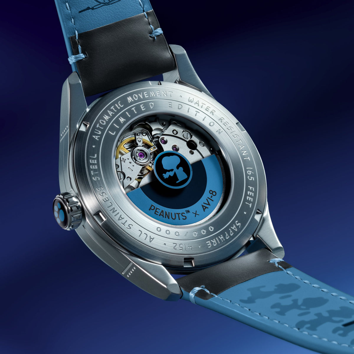 AVI-8 AVI-8 Smith Automatic Snoopy Peanuts Flying Ace Pilot Error Limited Edition Cloudy Confusion Men's Watch AV-4152-03