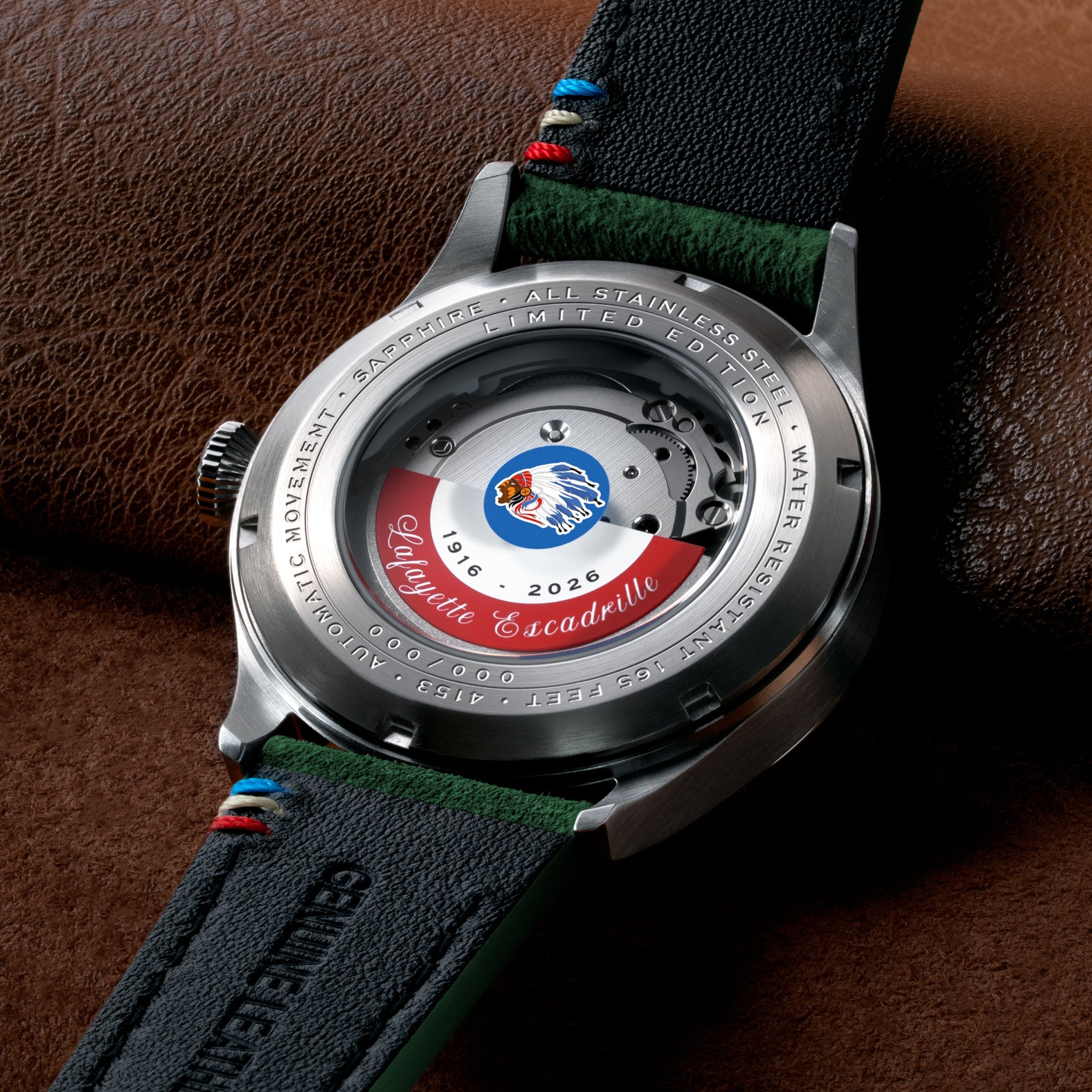 AVI-8 Flyboy Lafayette Automatic 110th Anniversary Limited Edition Mossy Hue Men's Watch AV-4153-01