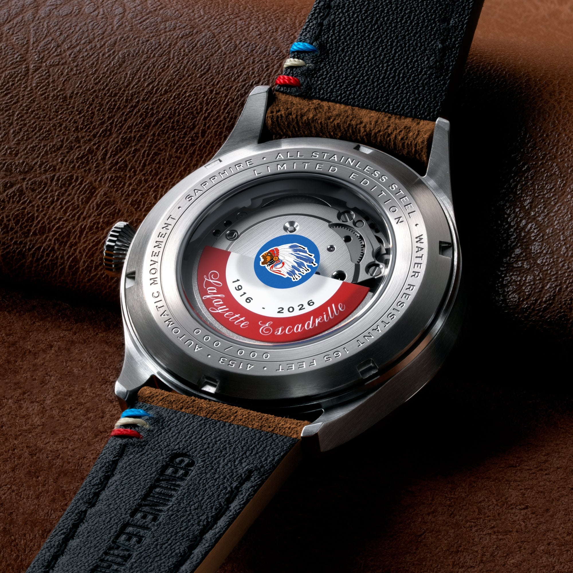 AVI-8 Flyboy Lafayette Automatic 110th Anniversary Limited Edition Blue Horizon Men's Watch AV-4153-02