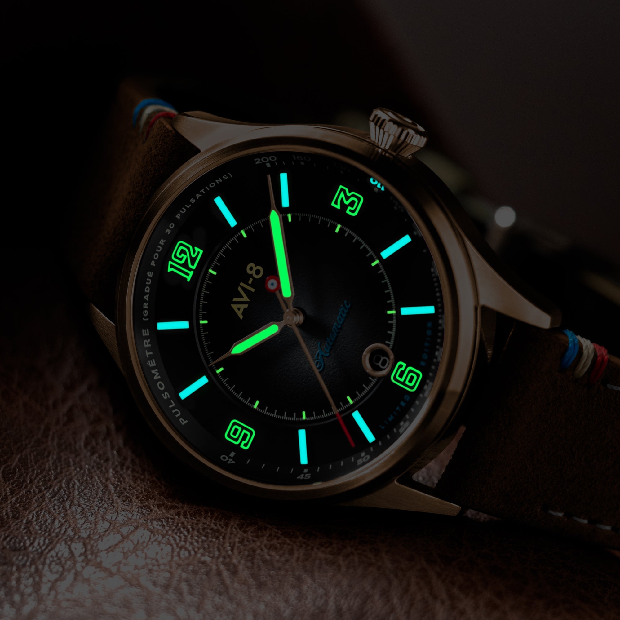 AVI-8 Flyboy Lafayette Automatic 110th Anniversary Limited Edition Tarmac Night Men's Watch AV-4153-04