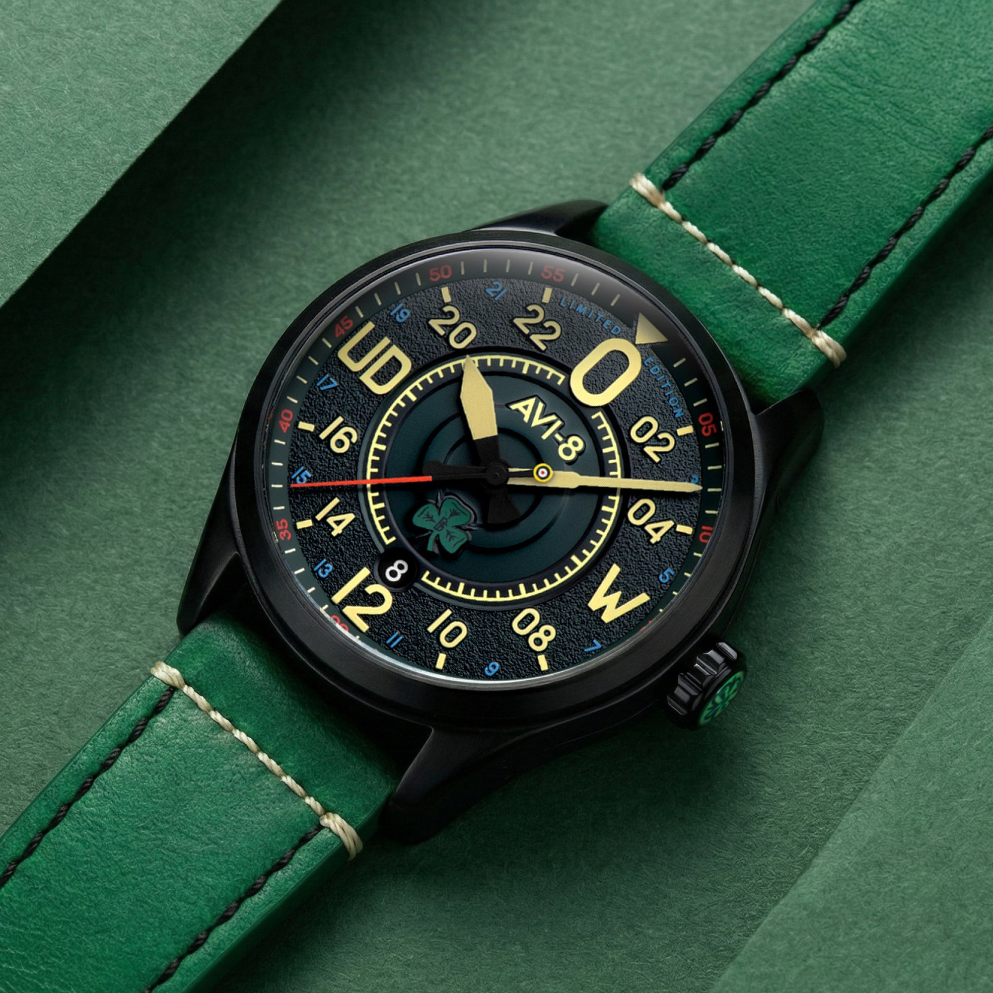 AVI-8 AVI-8 Spitfire Smith 24 Hour Automatic Paddy Limited Edition Paddy Green Men's Watch AV-4154-01