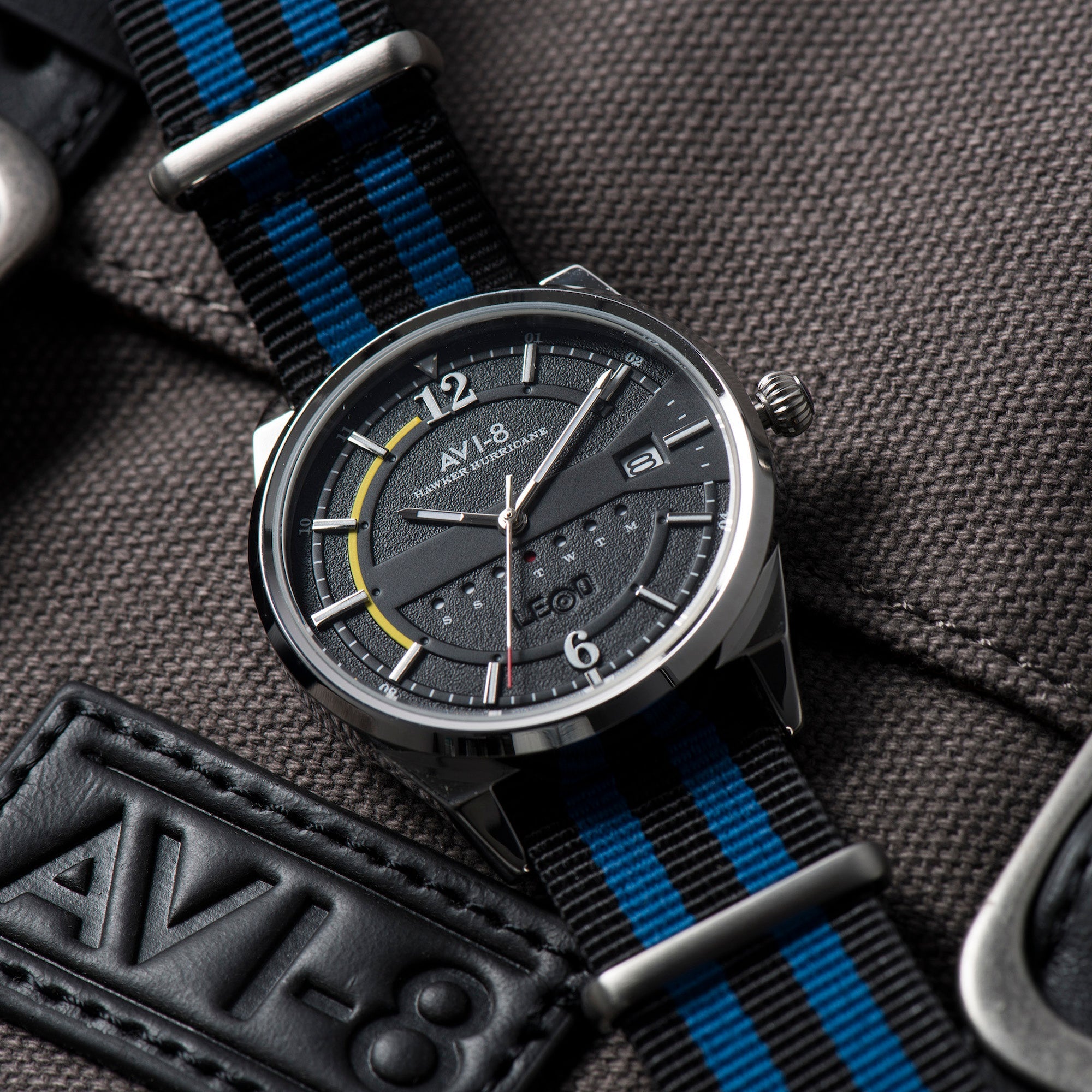 AVI-8 AVI-8 Hawker Hurricane Wingman Japanese Quartz Blue Bound Men's Watch AV-4044-02