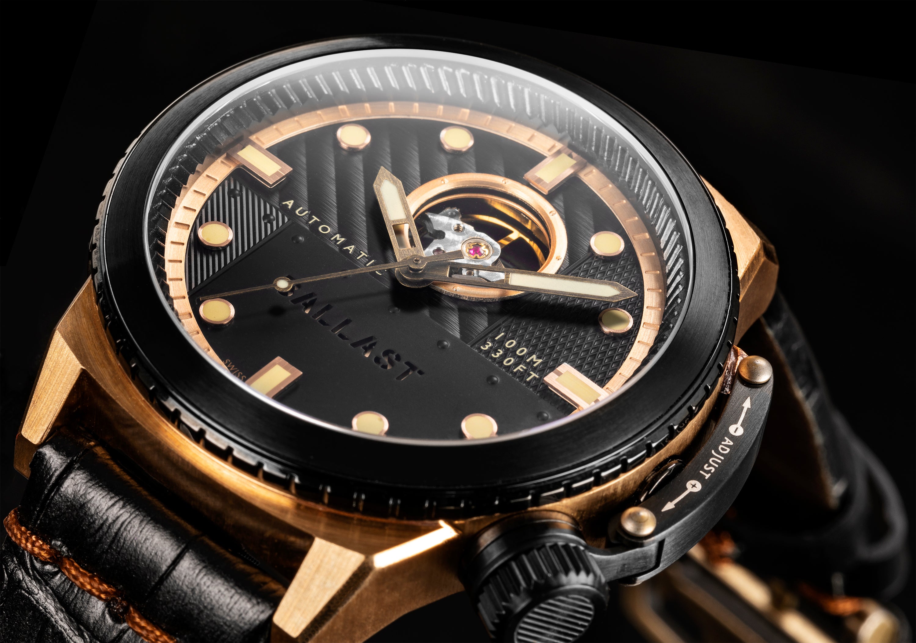 BALLAST Ballast Trafalgar Dreadnought Wreckage Black Swiss Automatic Men's Watch BL-3136-SETA-02