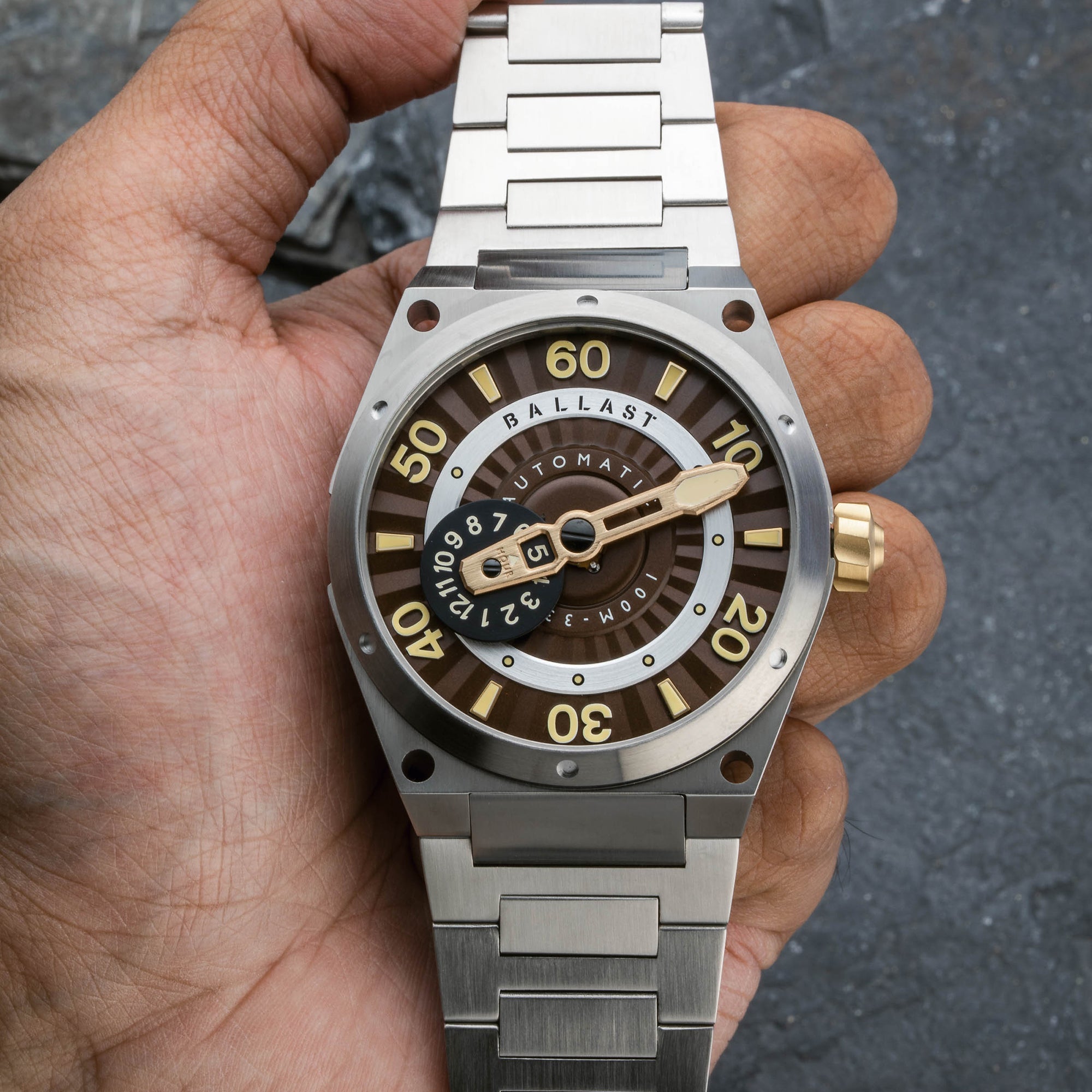 BALLAST Ballast Valiant Pampanito Men's Maroon Japanese Automatic Watch BL-3147-44