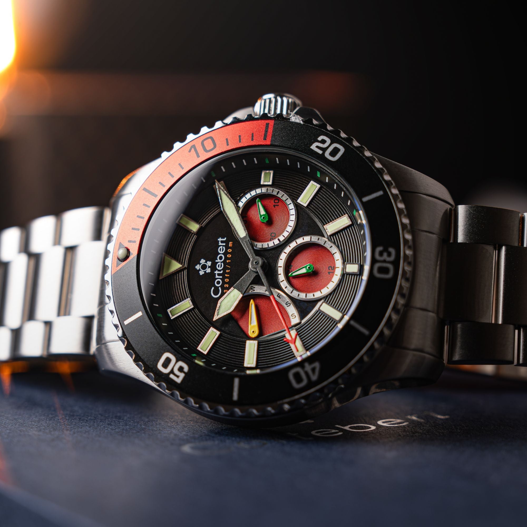 CORTEBERT Cortebert Toulon Multifunction Crimson Black Men's Watch CB-3017-11