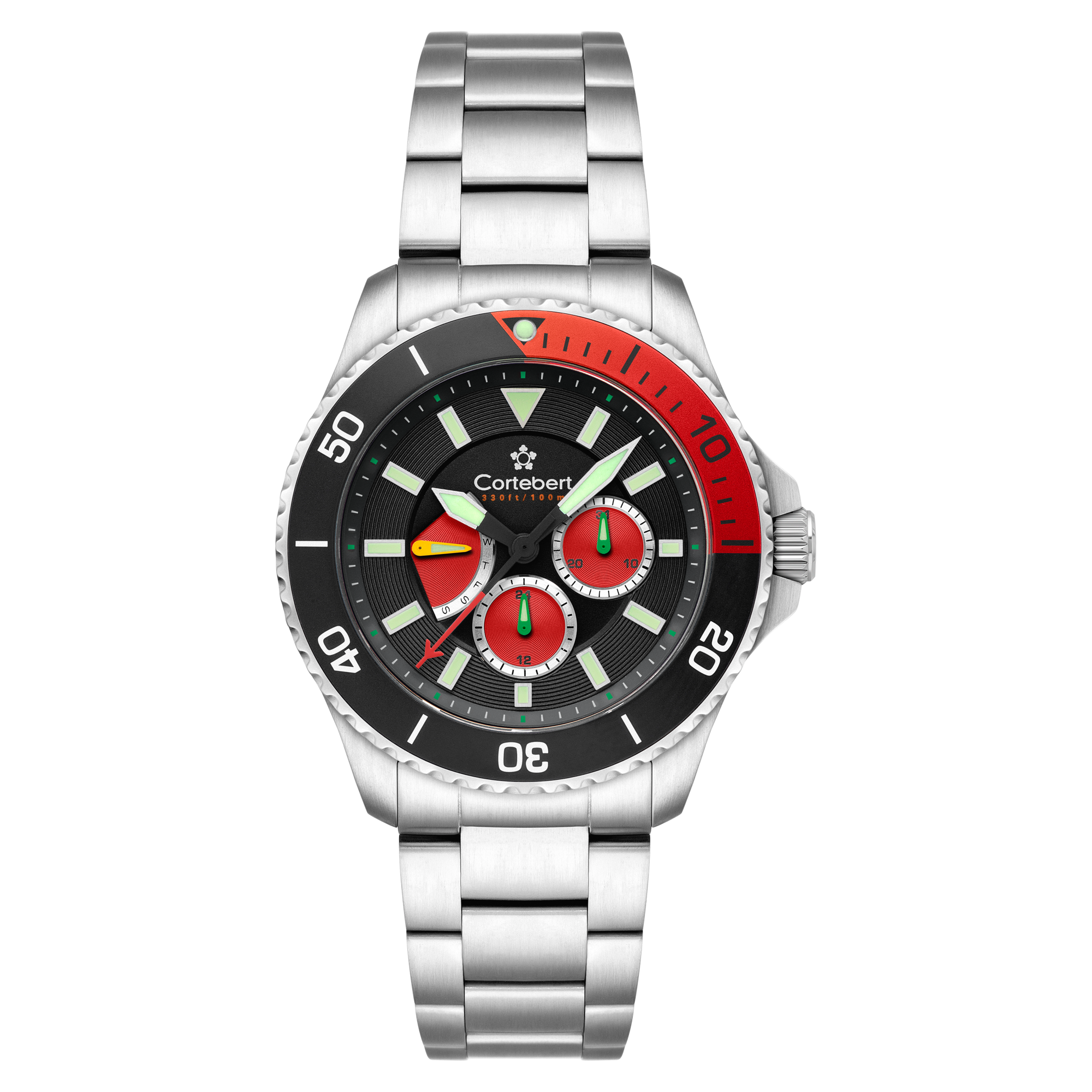 CORTEBERT Cortebert Toulon Multifunction Crimson Black Men's Watch CB-3017-11