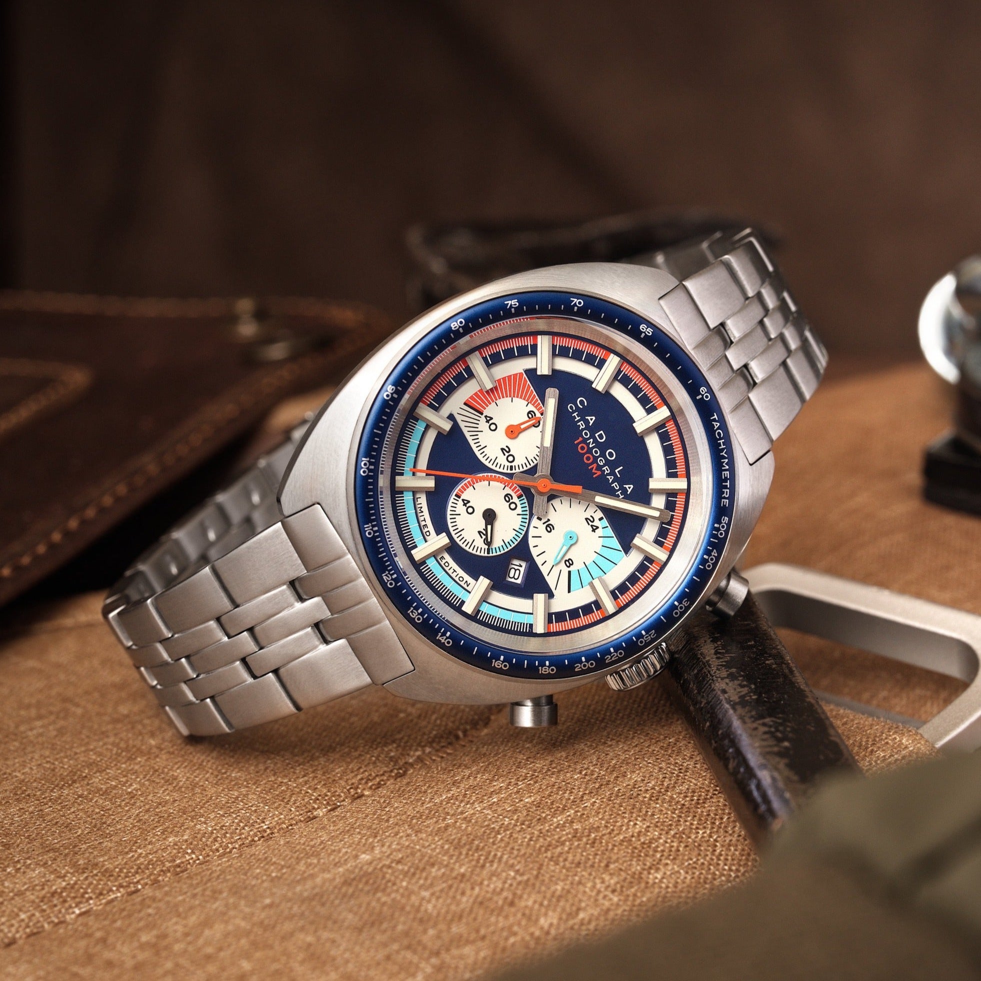 CADOLA Cadola 1977 Chronograph Limited Edition Men's Japanese Quartz Deep Blue Watch CD-1023-22