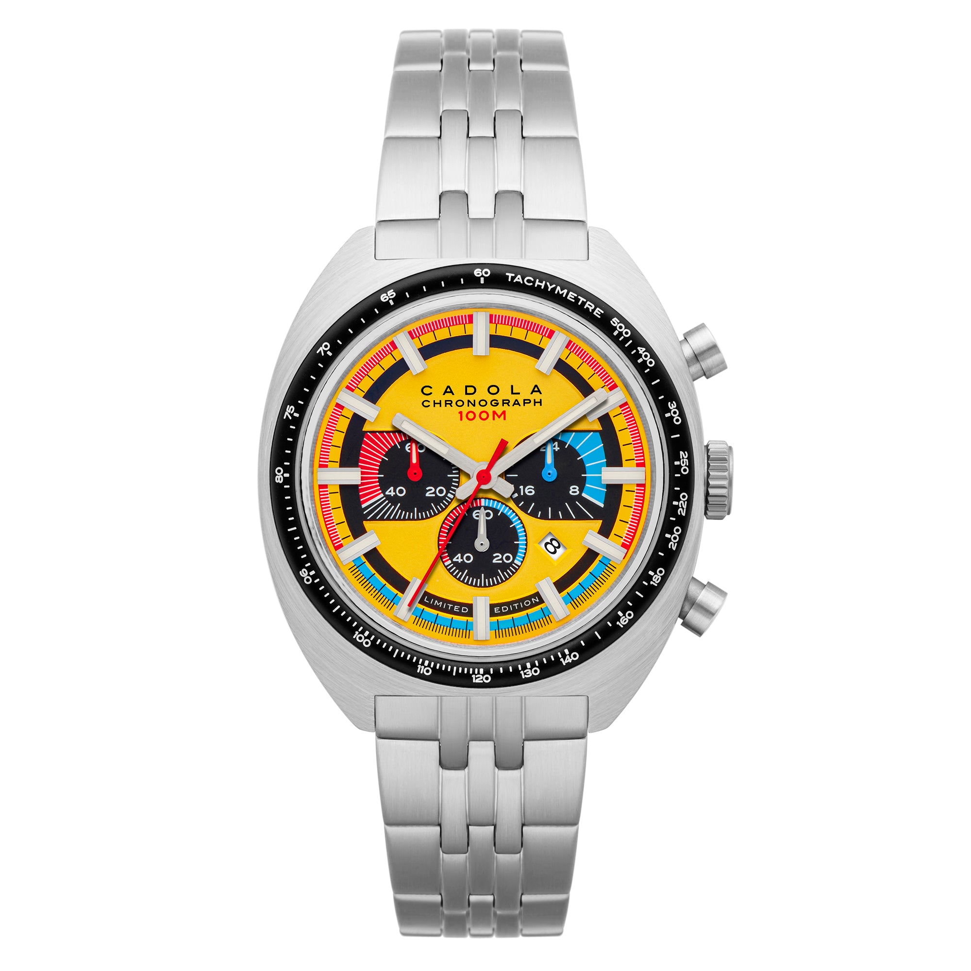 CADOLA Cadola 1977 Chronograph Limited Edition Men's Japanese Quartz Hazard Yellow Watch CD-1023-33