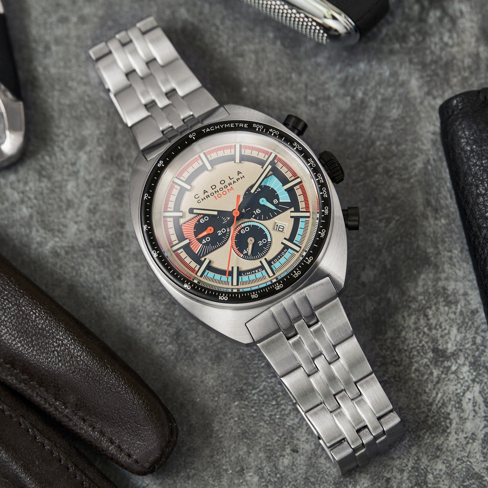 CADOLA Cadola 1977 Chronograph Limited Edition Men's Japanese Quartz Classic Stone Watch CD-1023-66