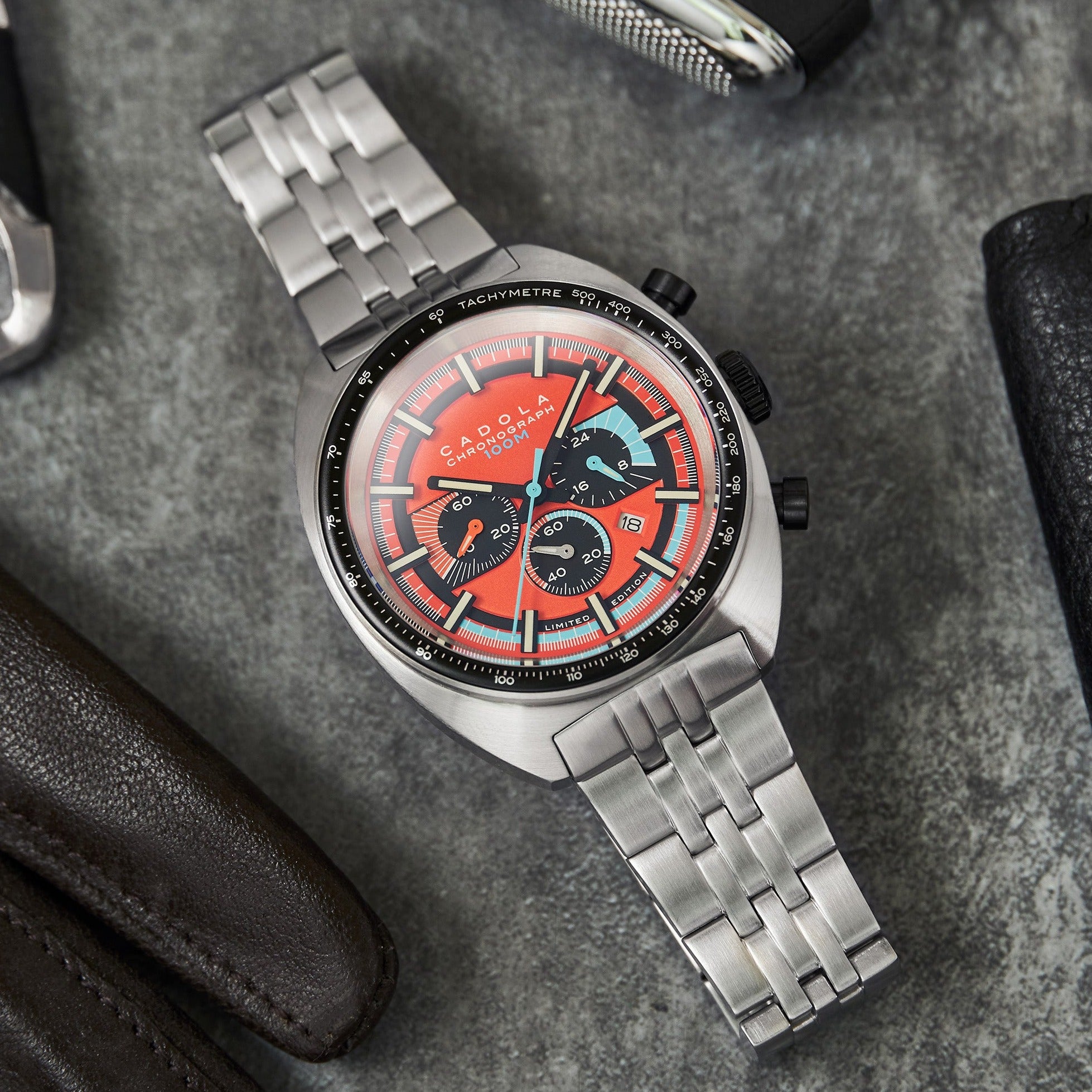 CADOLA Cadola 1977 Chronograph Limited Edition Men's Japanese Quartz Mandarin Watch CD-1023-77