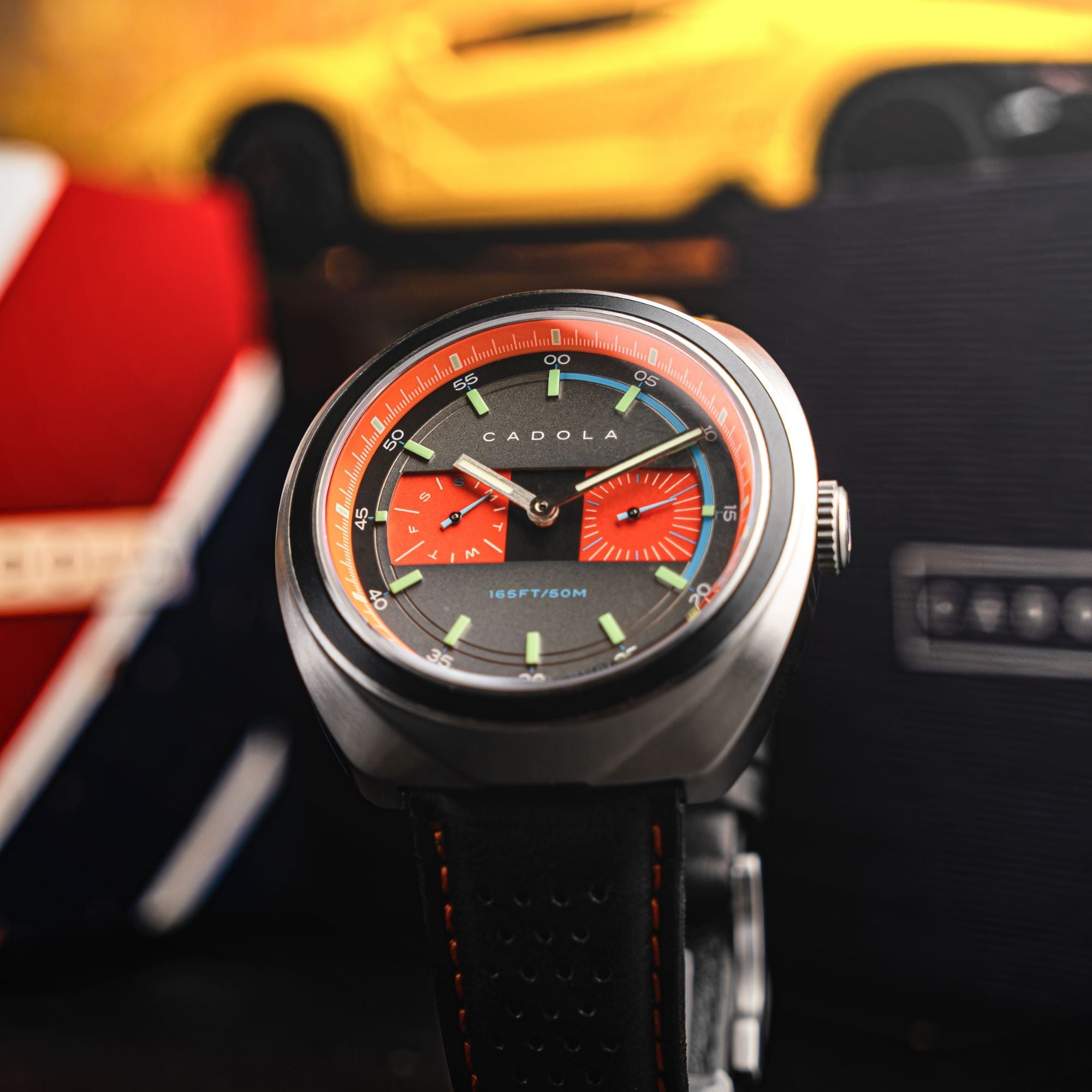 CADOLA Cadola Giulia Calendar Orange Grey Men's Watch CD-1043-01