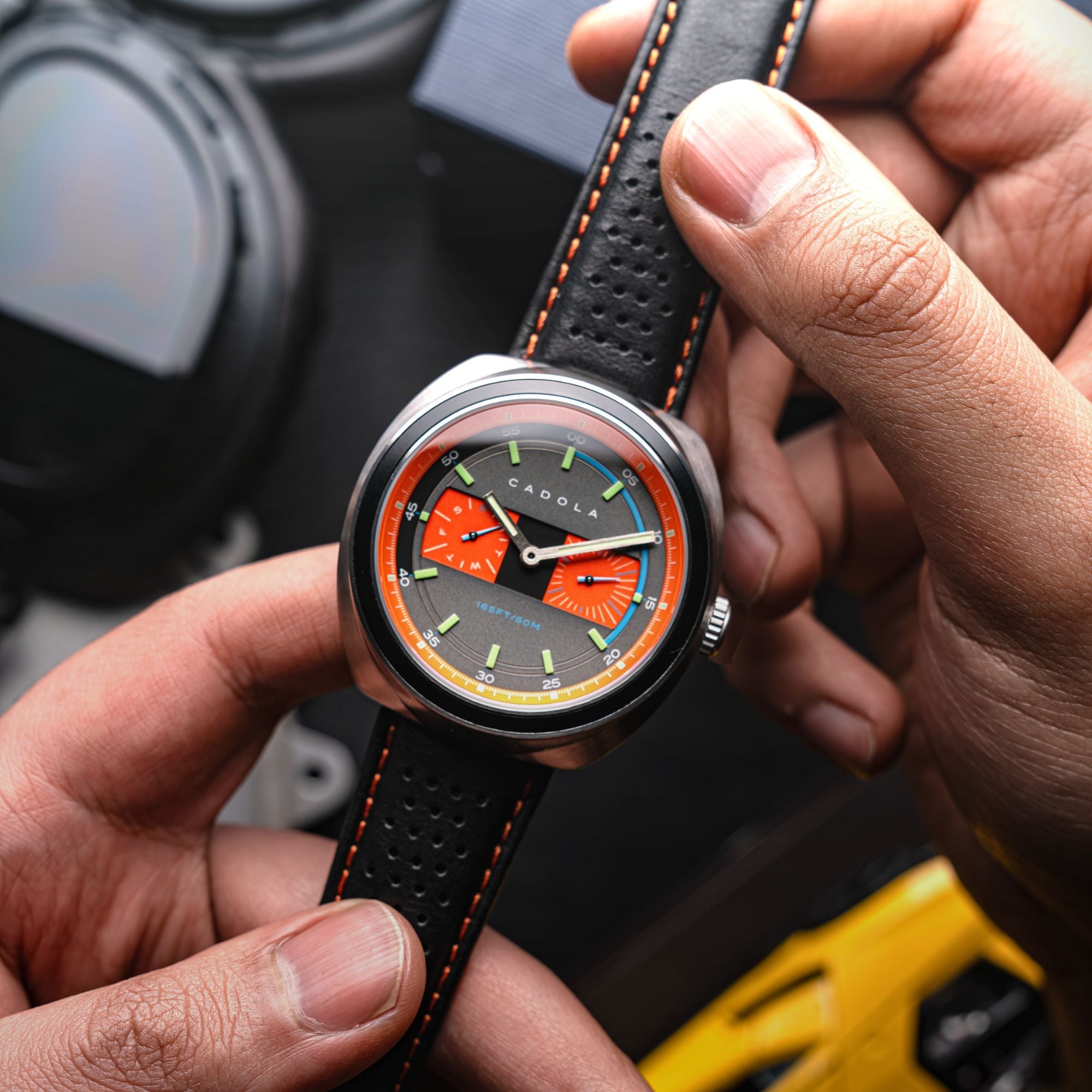 CADOLA Cadola Giulia Calendar Orange Grey Men's Watch CD-1043-01