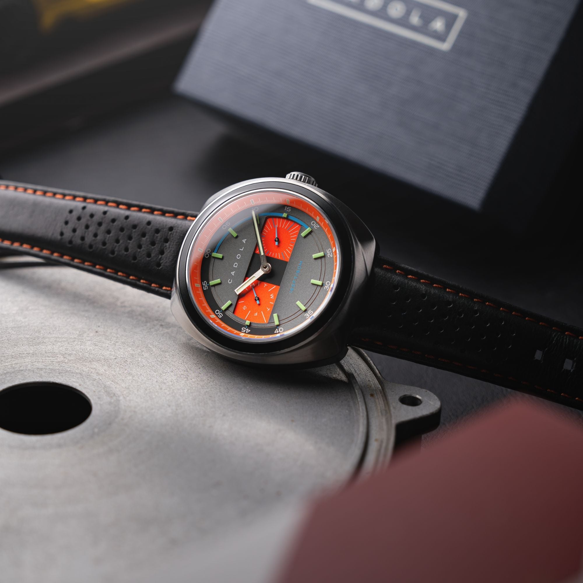 CADOLA Cadola Giulia Calendar Orange Grey Men's Watch CD-1043-01