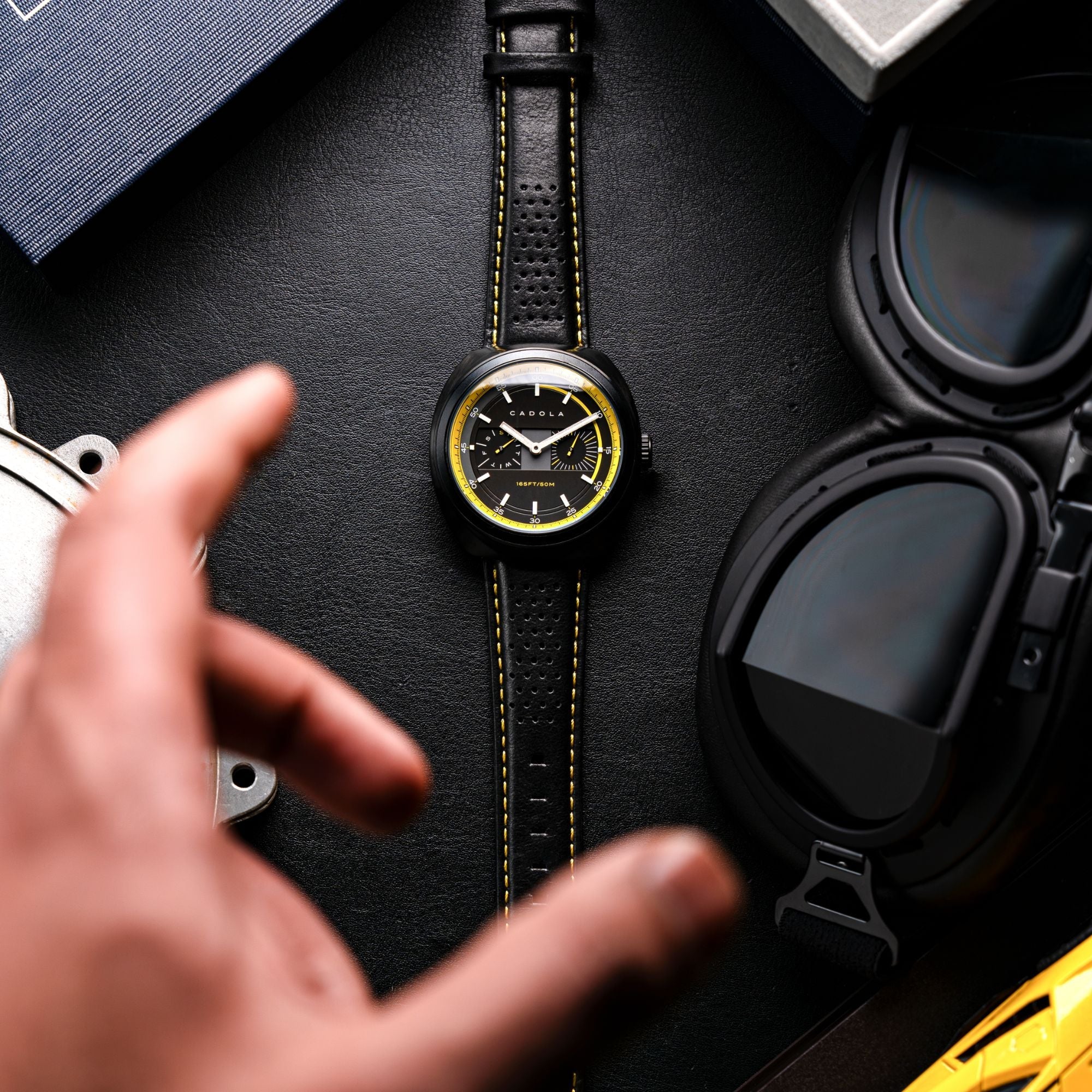 CADOLA Cadola Giulia Calendar Yellow Black Men's Quartz Watch CD-1043-02