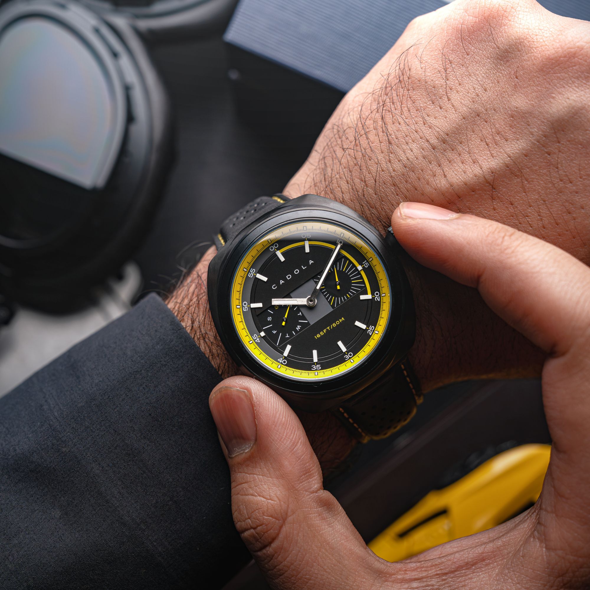 CADOLA Cadola Giulia Calendar Yellow Black Men's Quartz Watch CD-1043-02