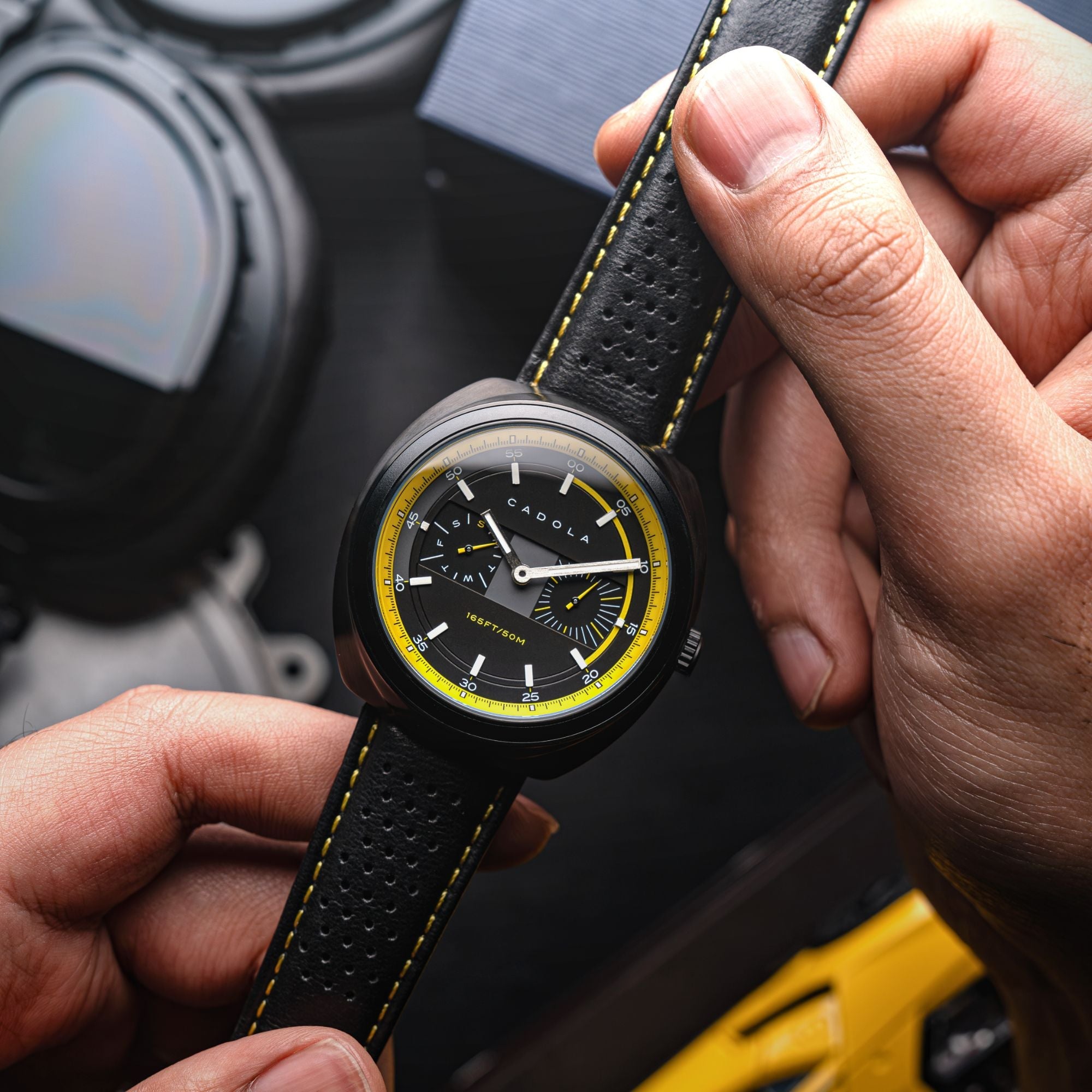 CADOLA Cadola Giulia Calendar Yellow Black Men's Quartz Watch CD-1043-02