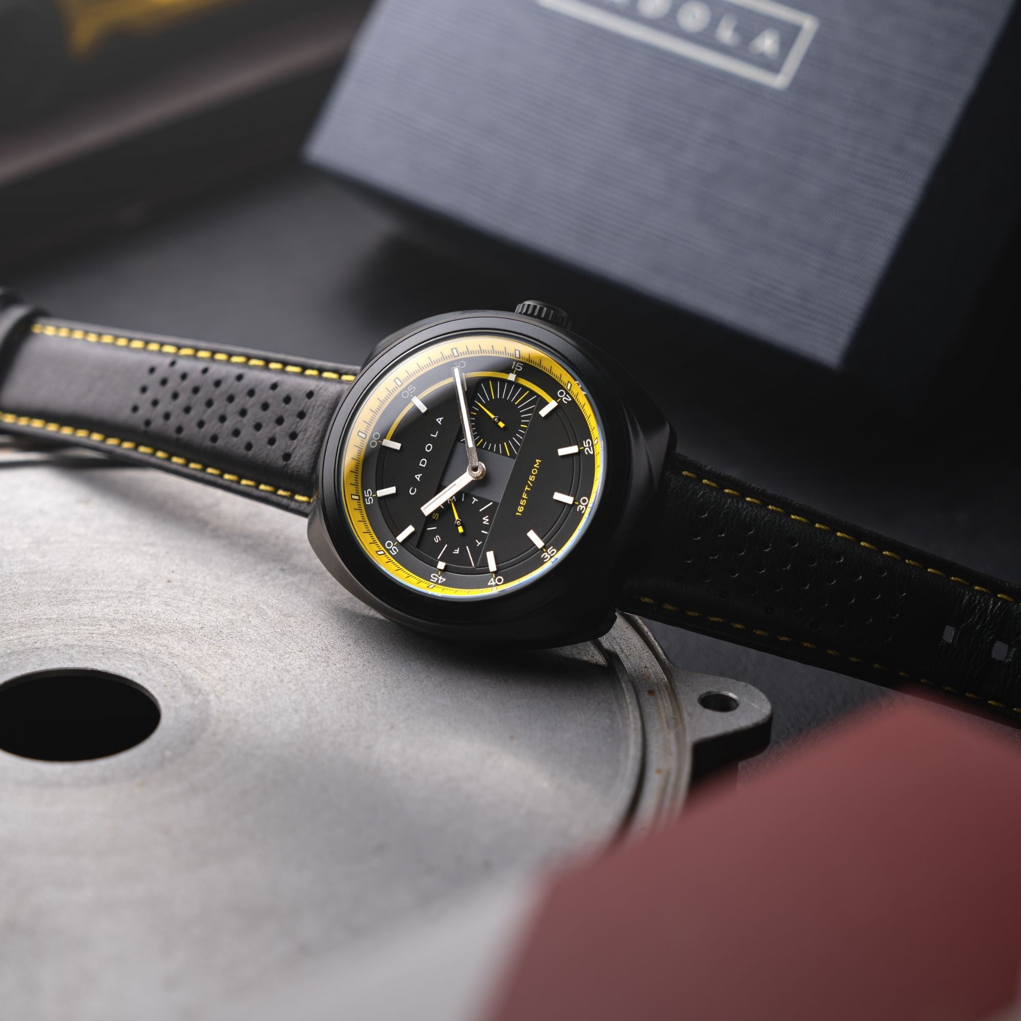 CADOLA Cadola Giulia Calendar Yellow Black Men's Quartz Watch CD-1043-02