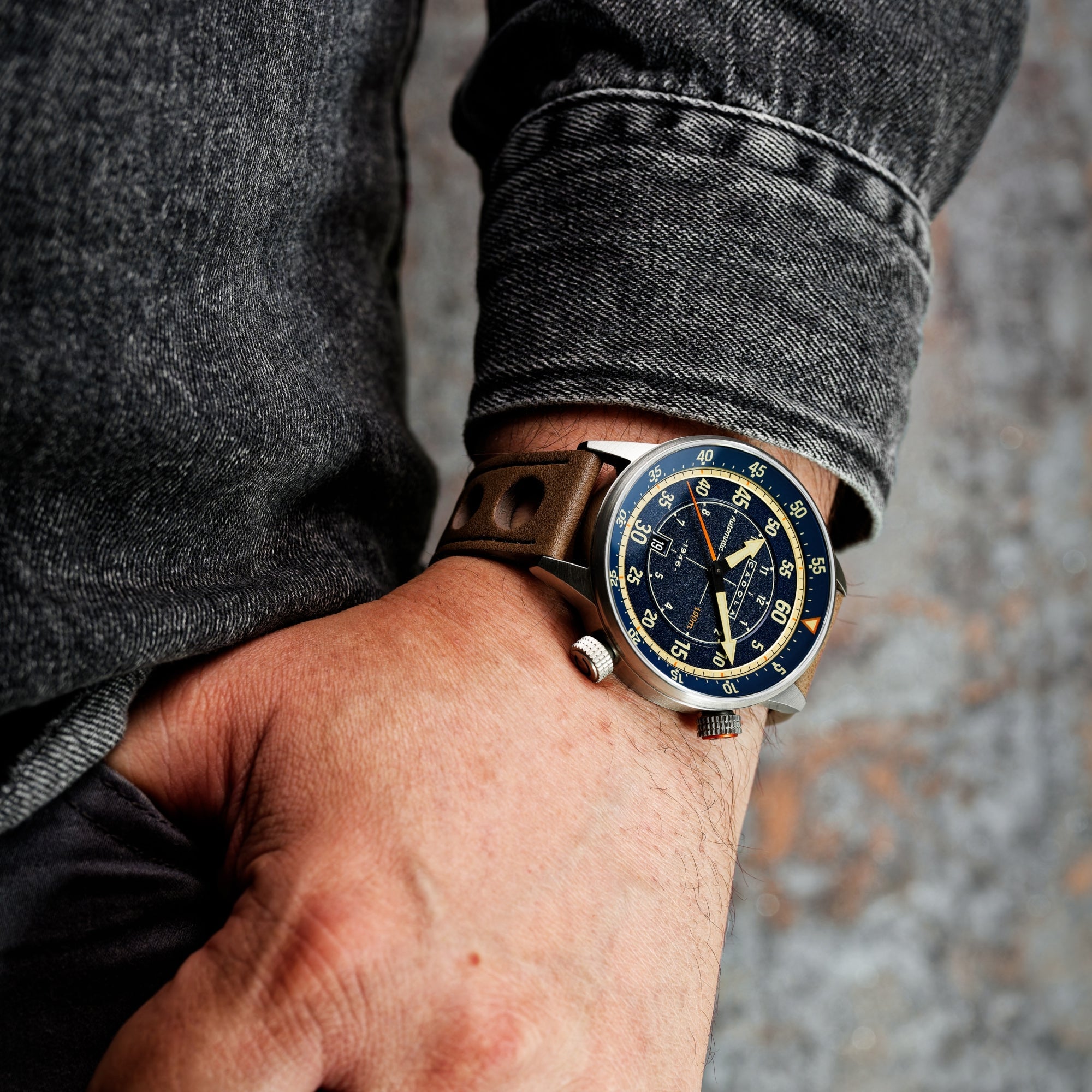 CADOLA Cadola Rally Timer Automatic Denim Blue Men's Watch CD-1059-03