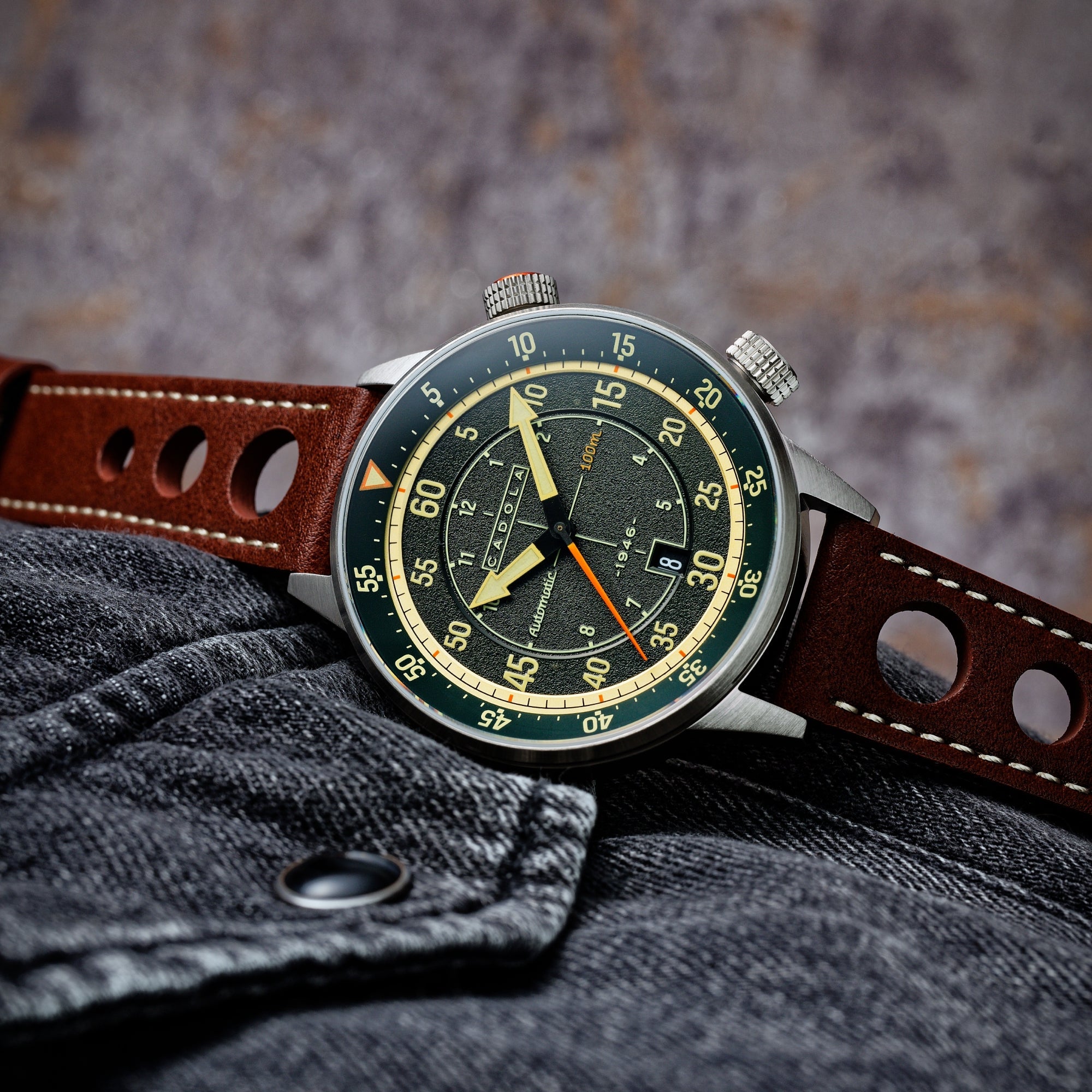 CADOLA Cadola Rally Timer Automatic Bottle Green Men's Watch CD-1059-04