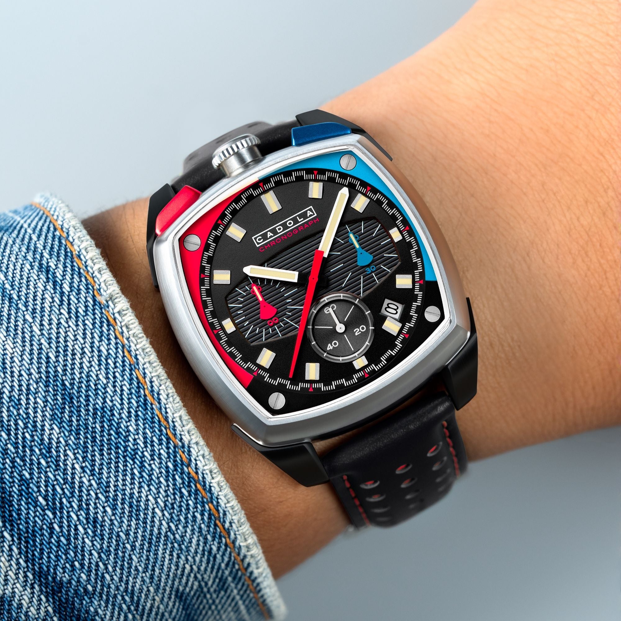 CADOLA Cadola Taurus Chronograph Sleek Racer Black Men's Watch CD-1060-01