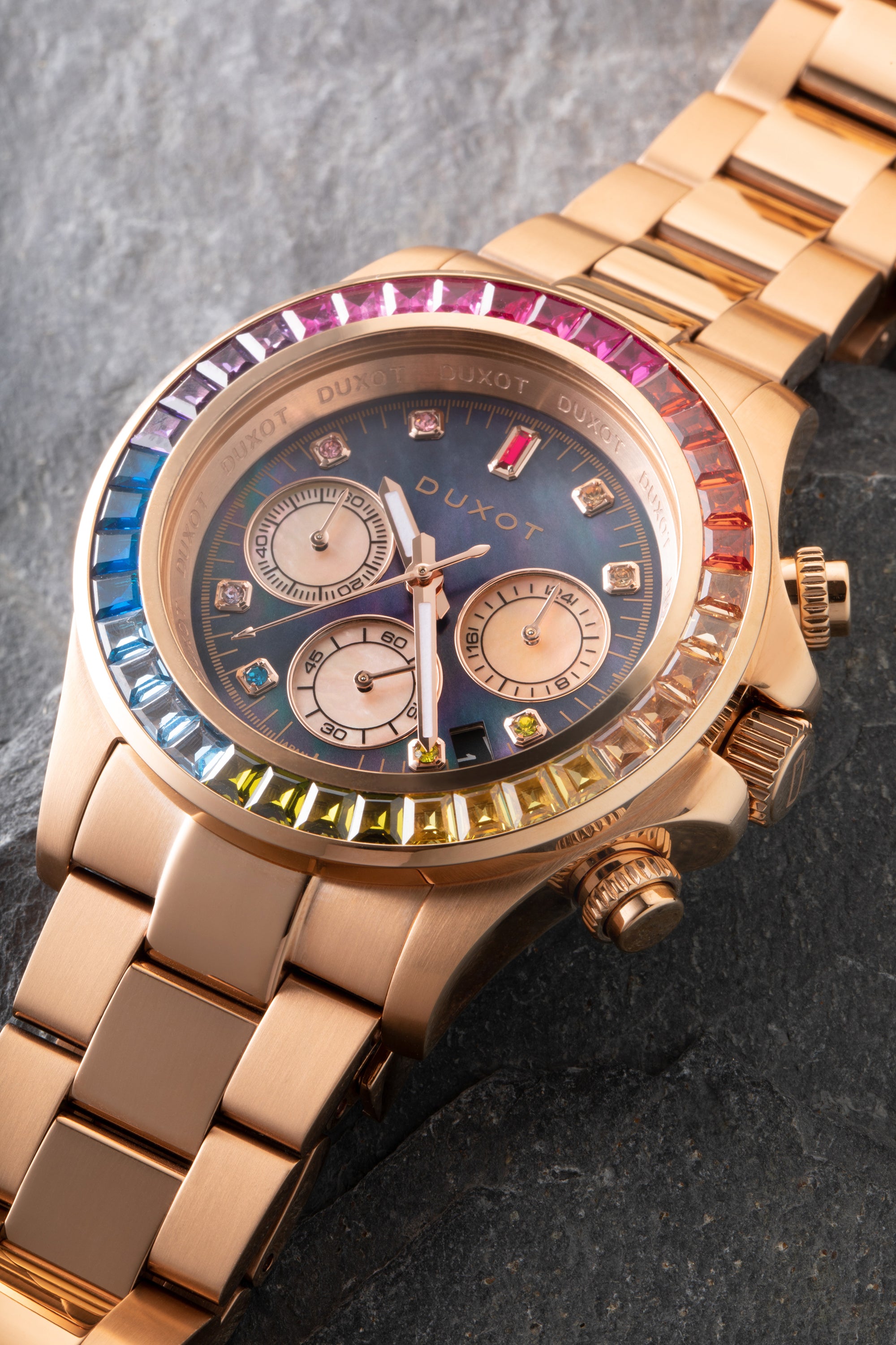 DUXOT Duxot Atlantica Japanese Meca-quartz Rainbow Rose Watch DX-2048-22