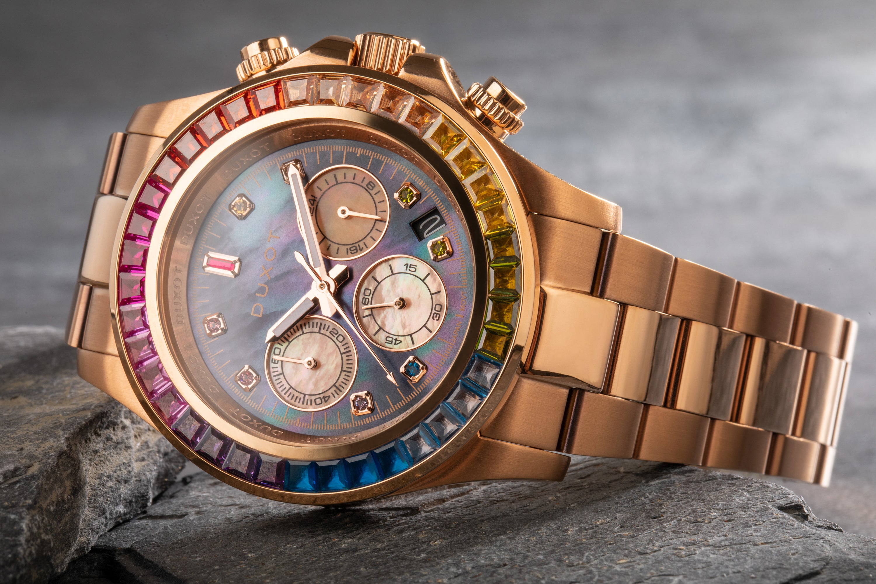 DUXOT Duxot Atlantica Japanese Meca-quartz Rainbow Rose Watch DX-2048-22