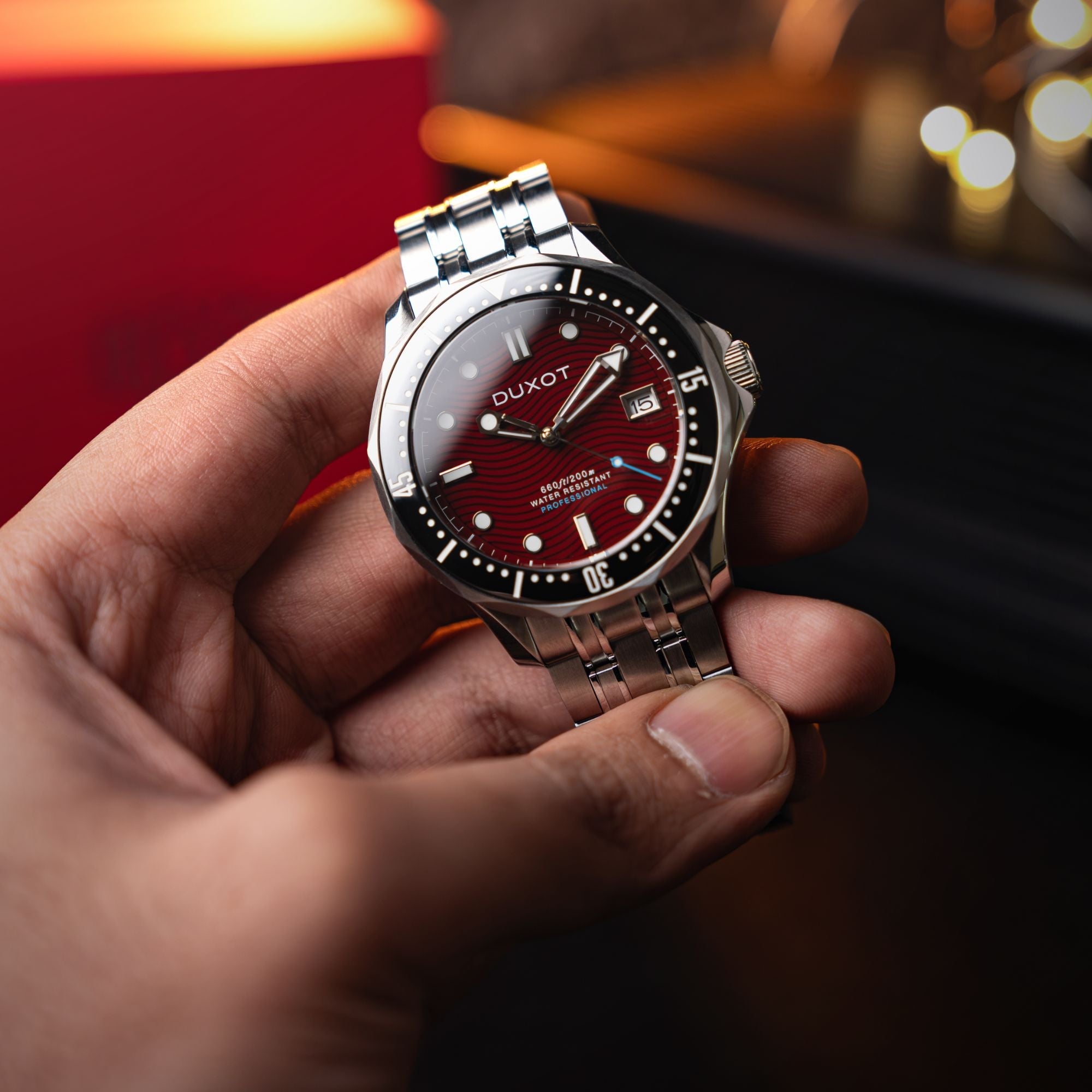 DUXOT Duxot Henri Diver Automatic Maroon Red Men's Watch DX-2060-55