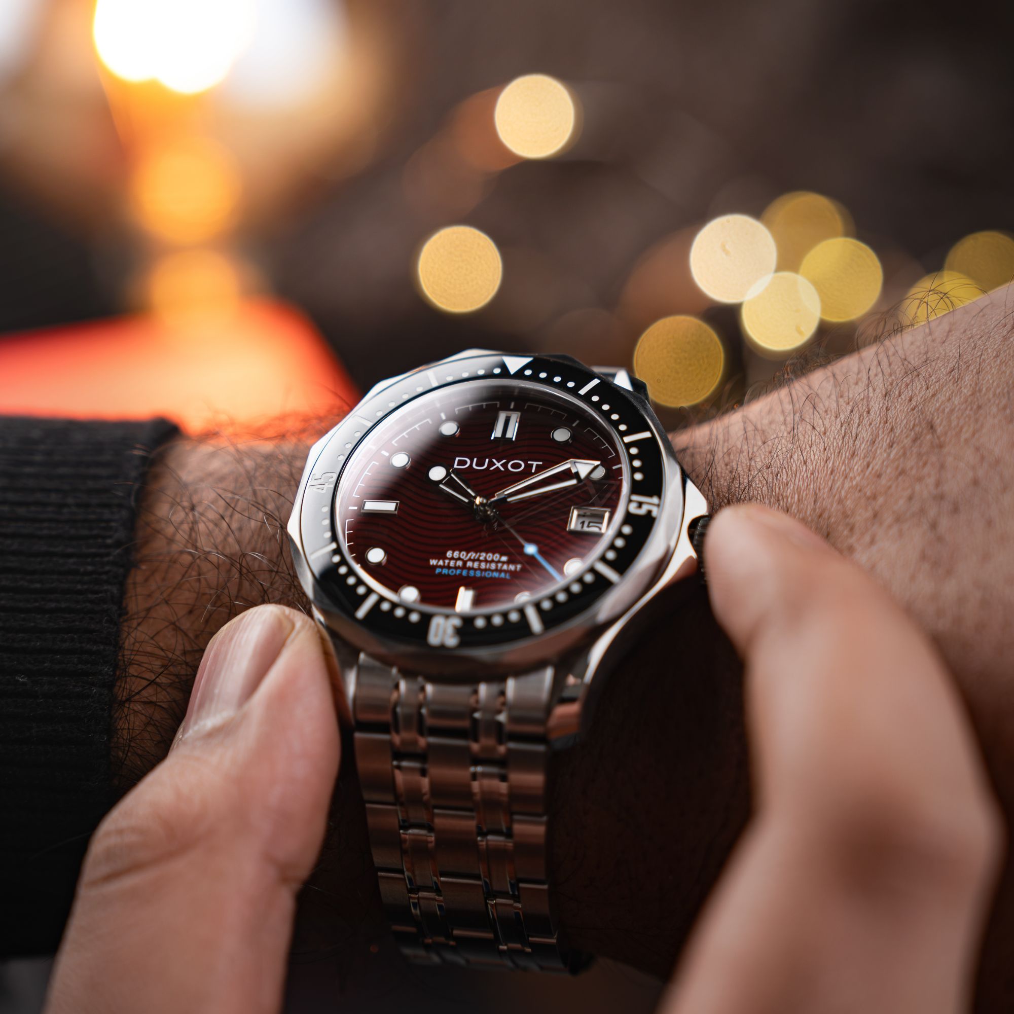DUXOT Duxot Henri Diver Automatic Maroon Red Men's Watch DX-2060-55