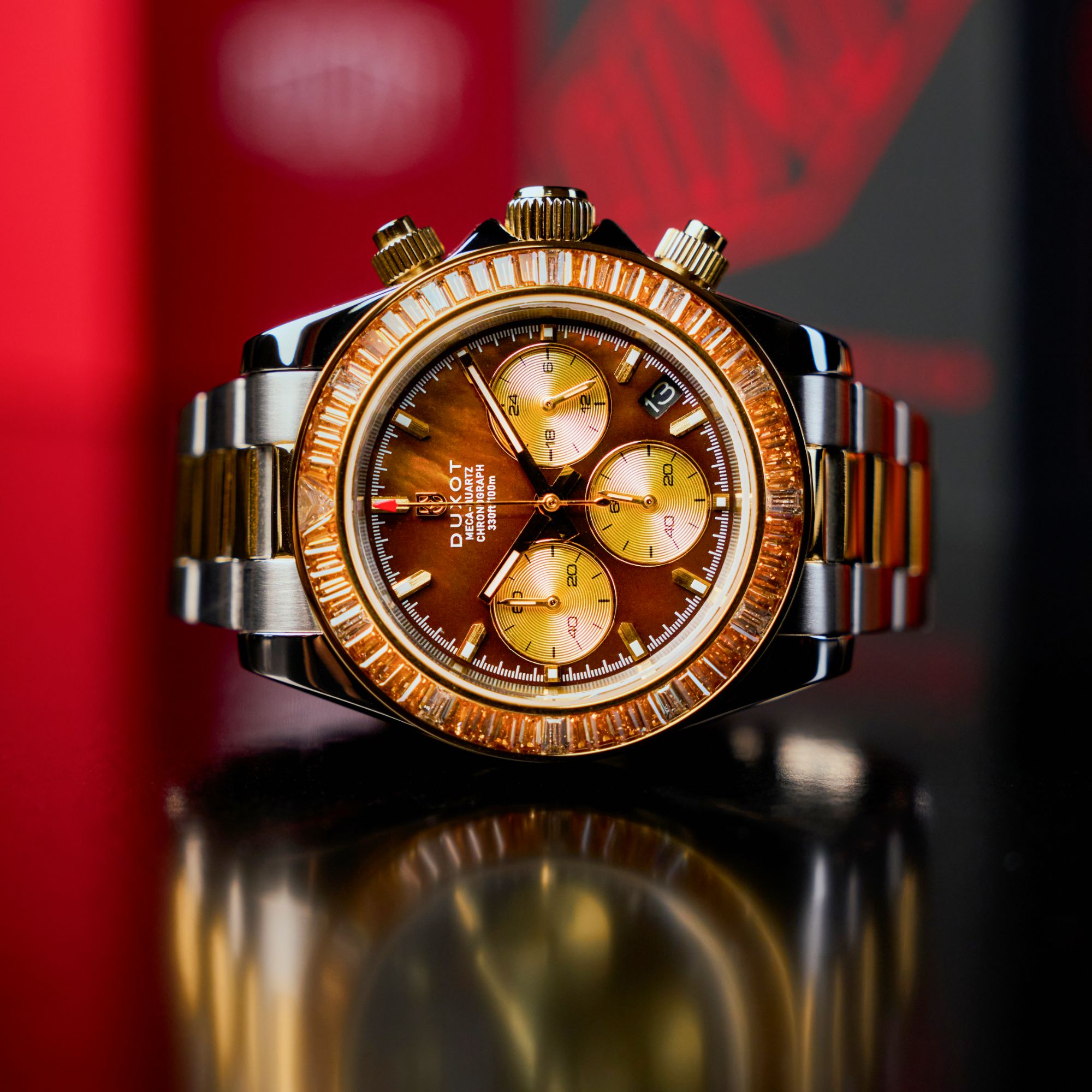 DUXOT Duxot Accelero Rainbow Chronograph Pearl Brown Watch DX-2064-77