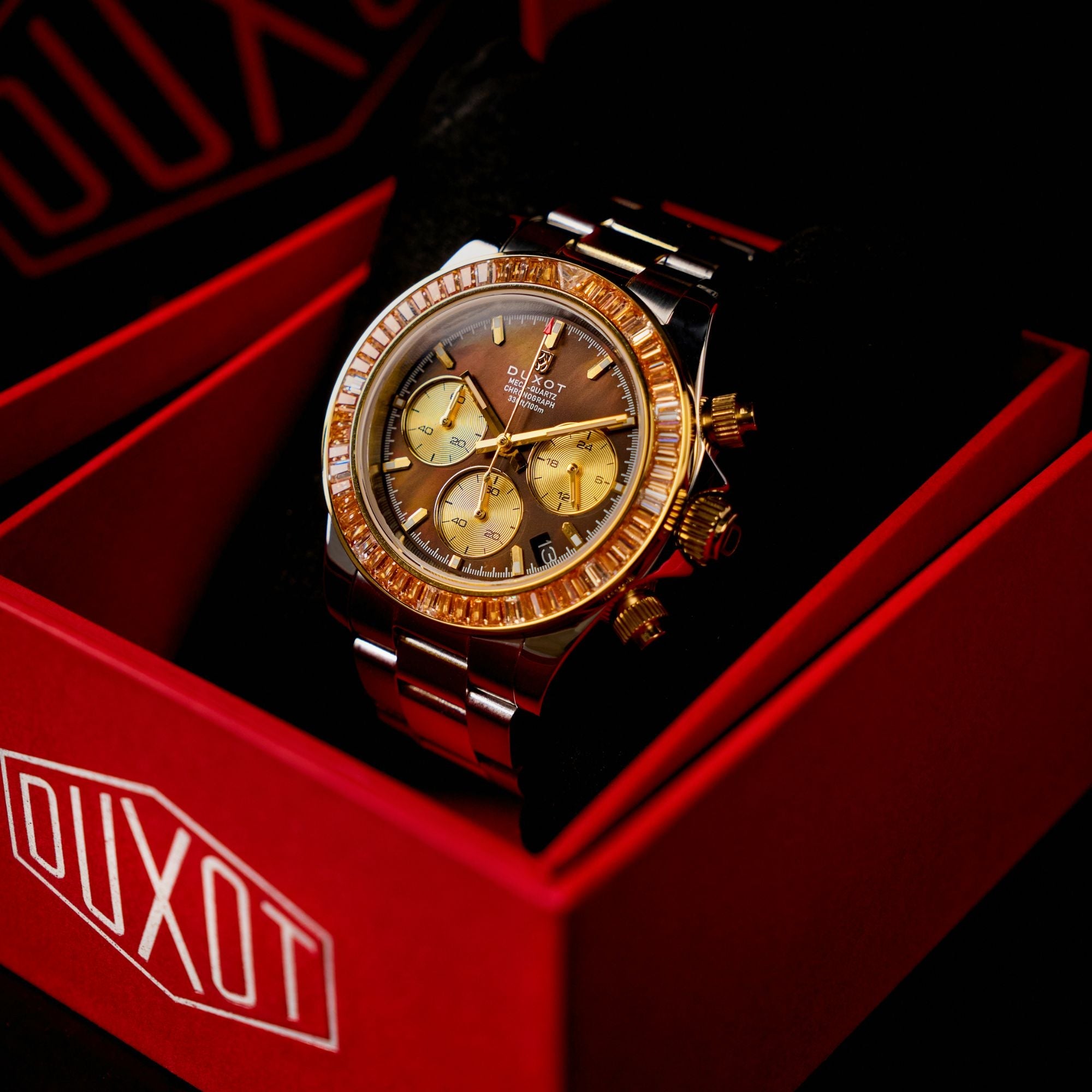 DUXOT Duxot Accelero Rainbow Chronograph Pearl Brown Watch DX-2064-77