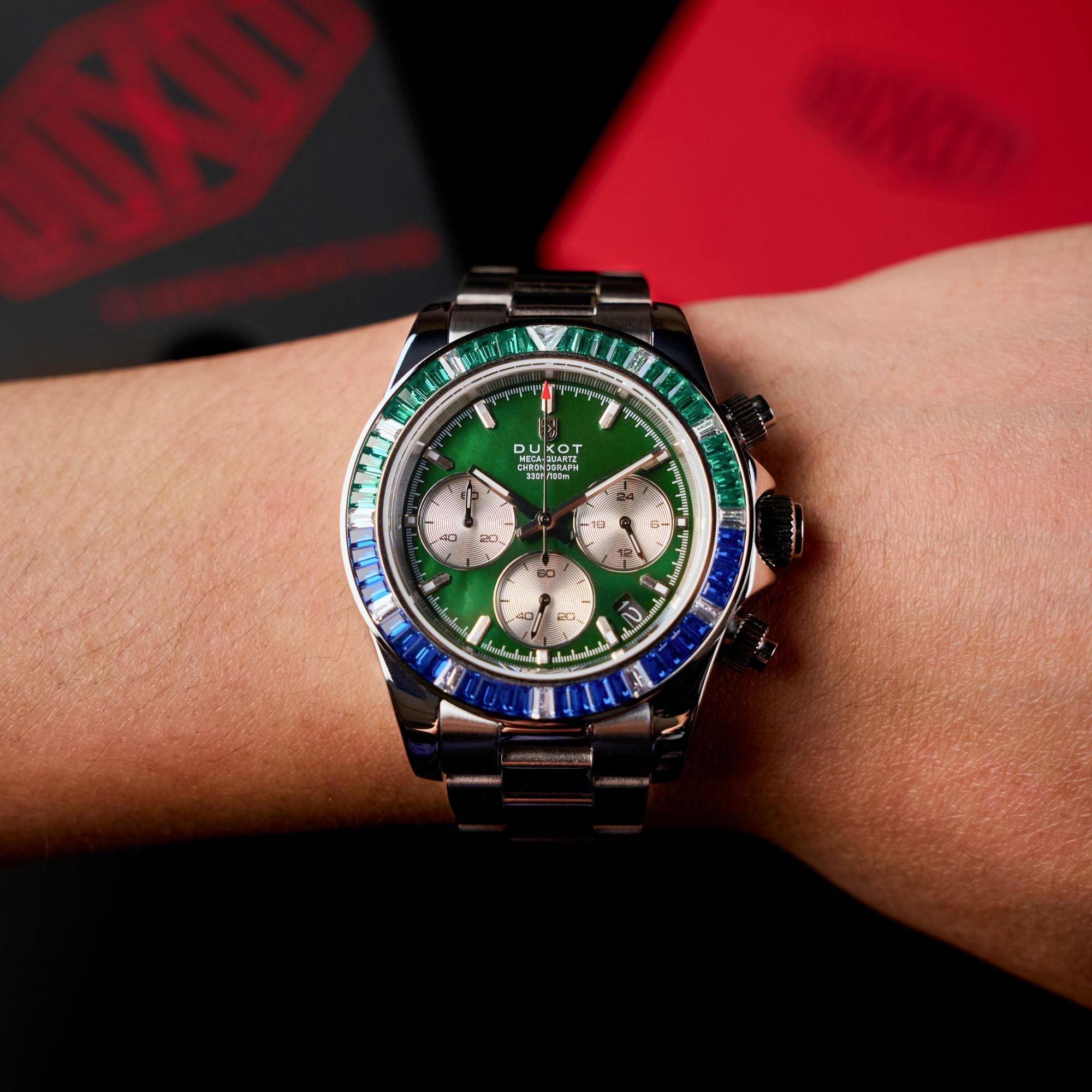 DUXOT Duxot Accelero Rainbow Chrongraph Pearl Green Men's Watch DX-2064-88