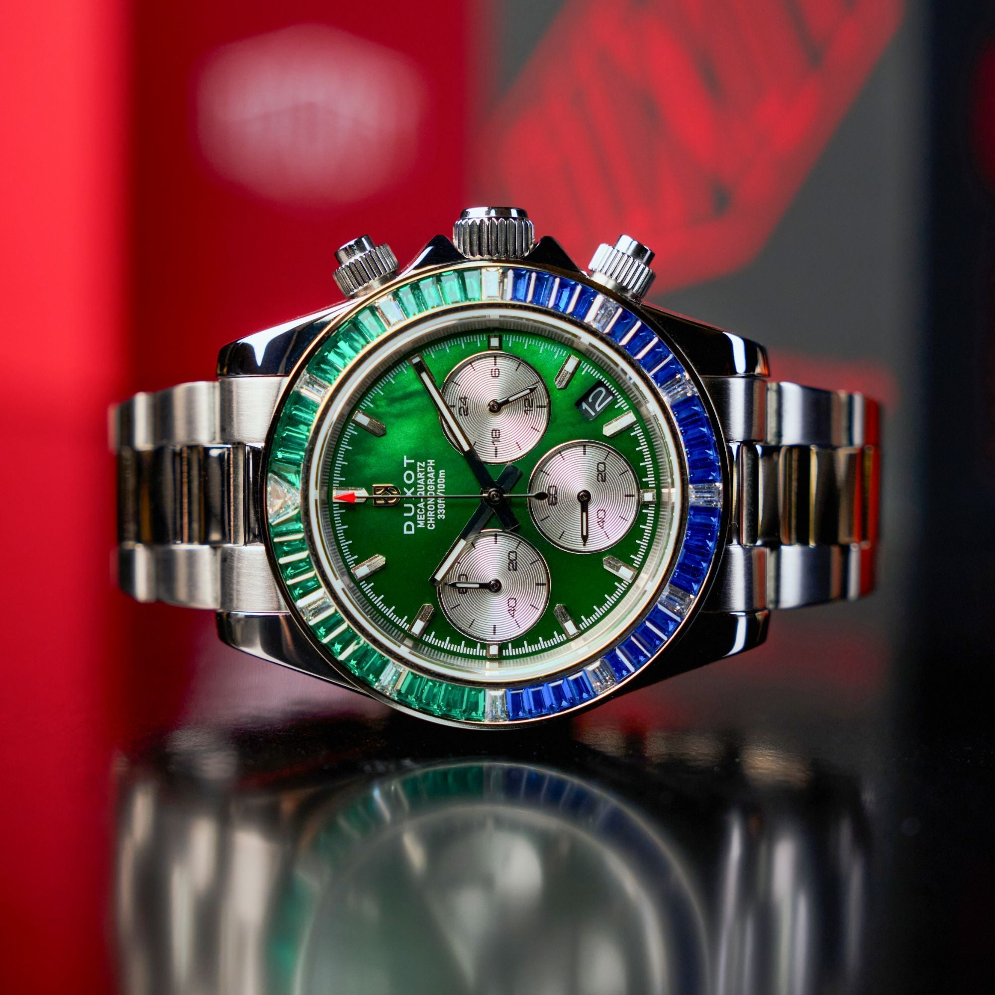 DUXOT Duxot Accelero Rainbow Chrongraph Pearl Green Men's Watch DX-2064-88