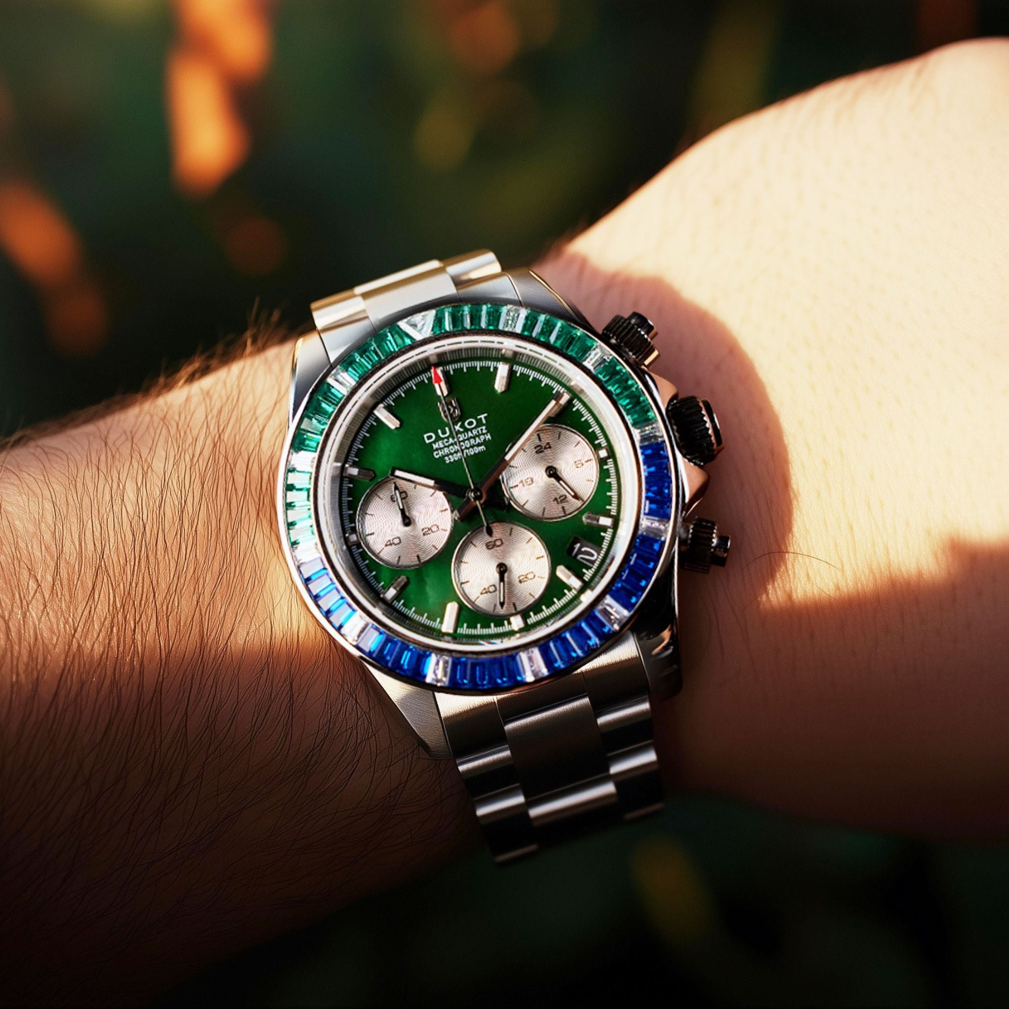 DUXOT Duxot Accelero Rainbow Chrongraph Pearl Green Men's Watch DX-2064-88