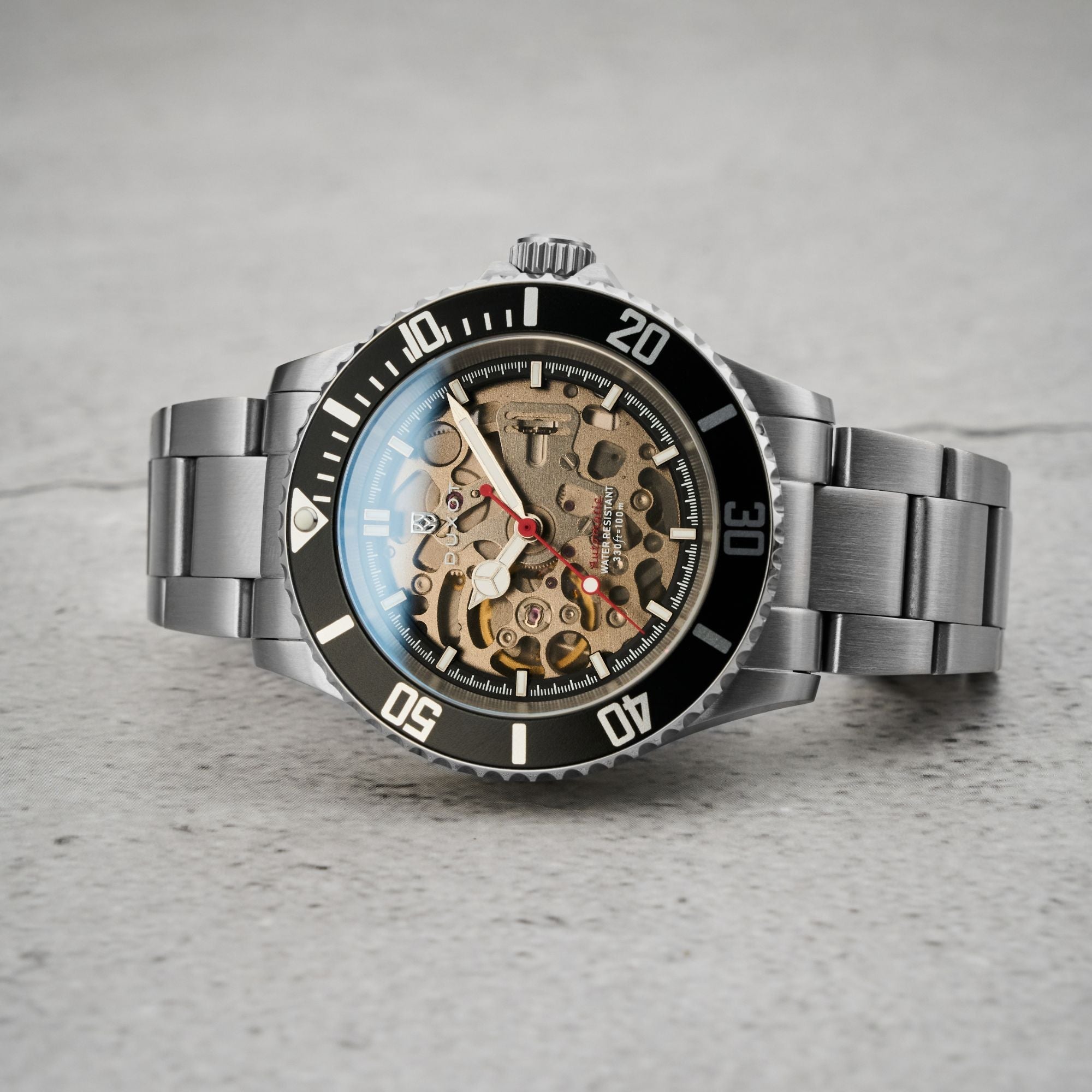 DUXOT Duxot Atlantica Skeleton Diver Automatic Black Steel Watch DX-2067-11