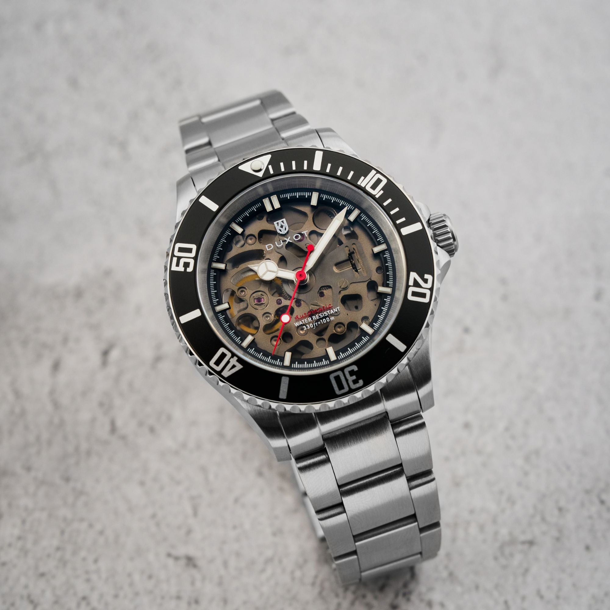 DUXOT Duxot Atlantica Skeleton Diver Automatic Black Steel Watch DX-2067-11