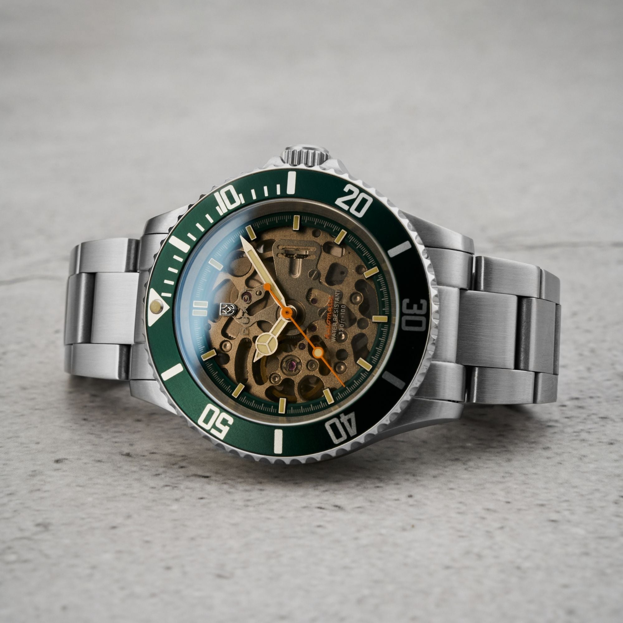 DUXOT Duxot Atlantica Skeleton Diver Automatic Poker Green Watch DX-2067-33
