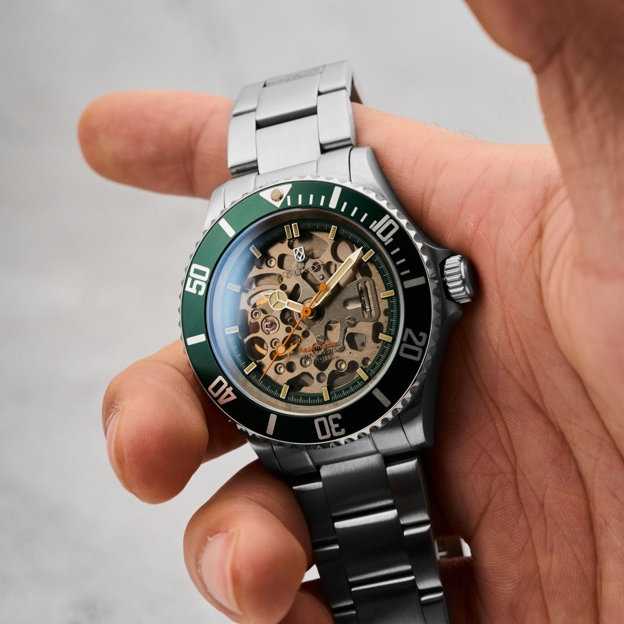 DUXOT Duxot Atlantica Skeleton Diver Automatic Poker Green Watch DX-2067-33