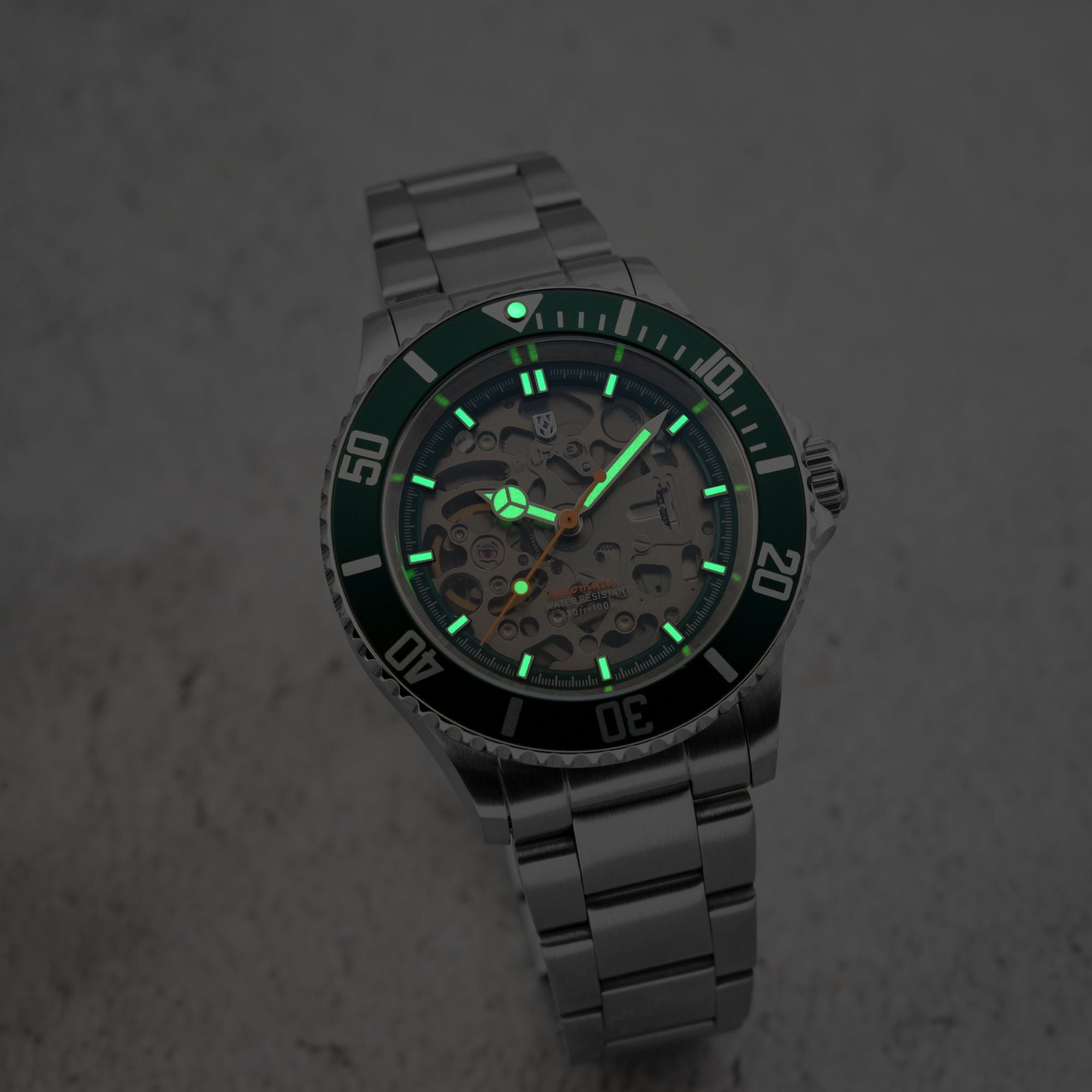 DUXOT Duxot Atlantica Skeleton Diver Automatic Poker Green Watch DX-2067-33