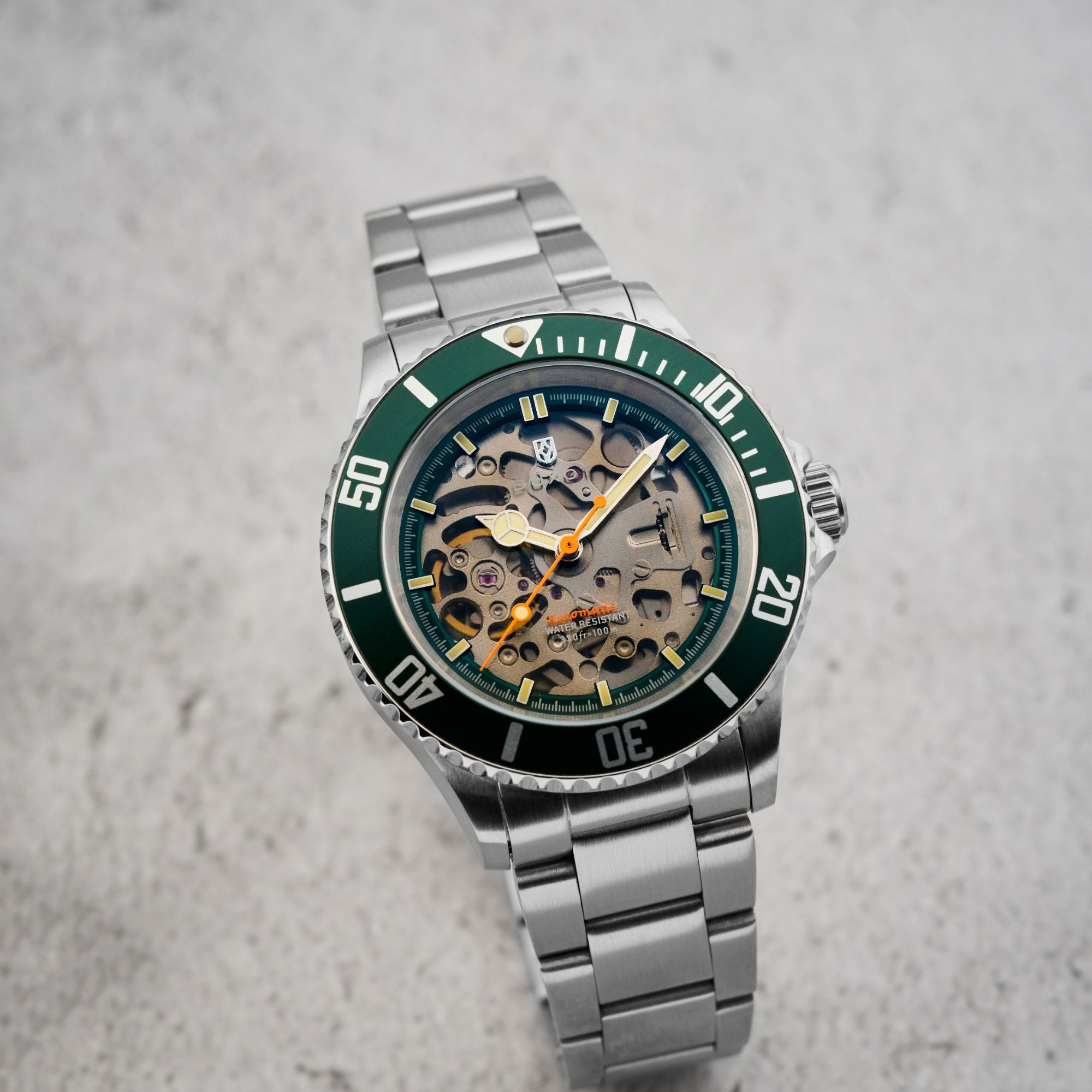 DUXOT Duxot Atlantica Skeleton Diver Automatic Poker Green Watch DX-2067-33