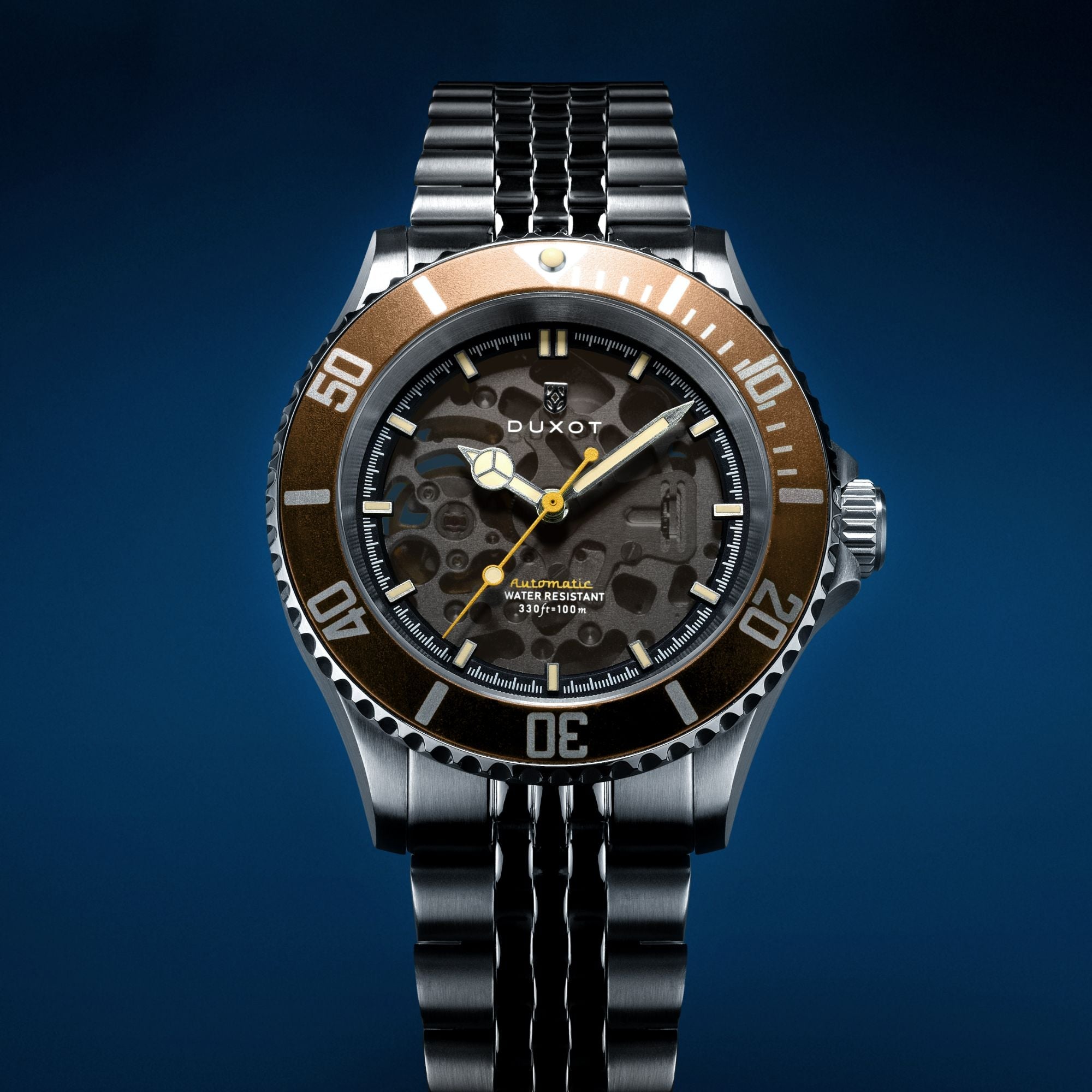 DUXOT Duxot Atlantica Skeleton Diver Automatic Burnt Almond Men's Watch DX-2067-88