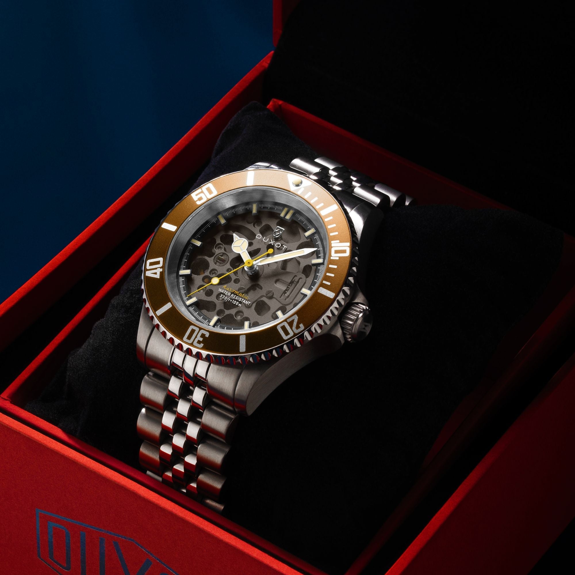 DUXOT Duxot Atlantica Skeleton Diver Automatic Burnt Almond Men's Watch DX-2067-88