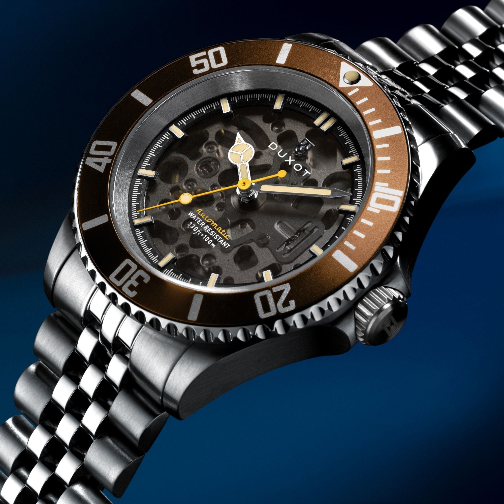 DUXOT Duxot Atlantica Skeleton Diver Automatic Burnt Almond Men's Watch DX-2067-88