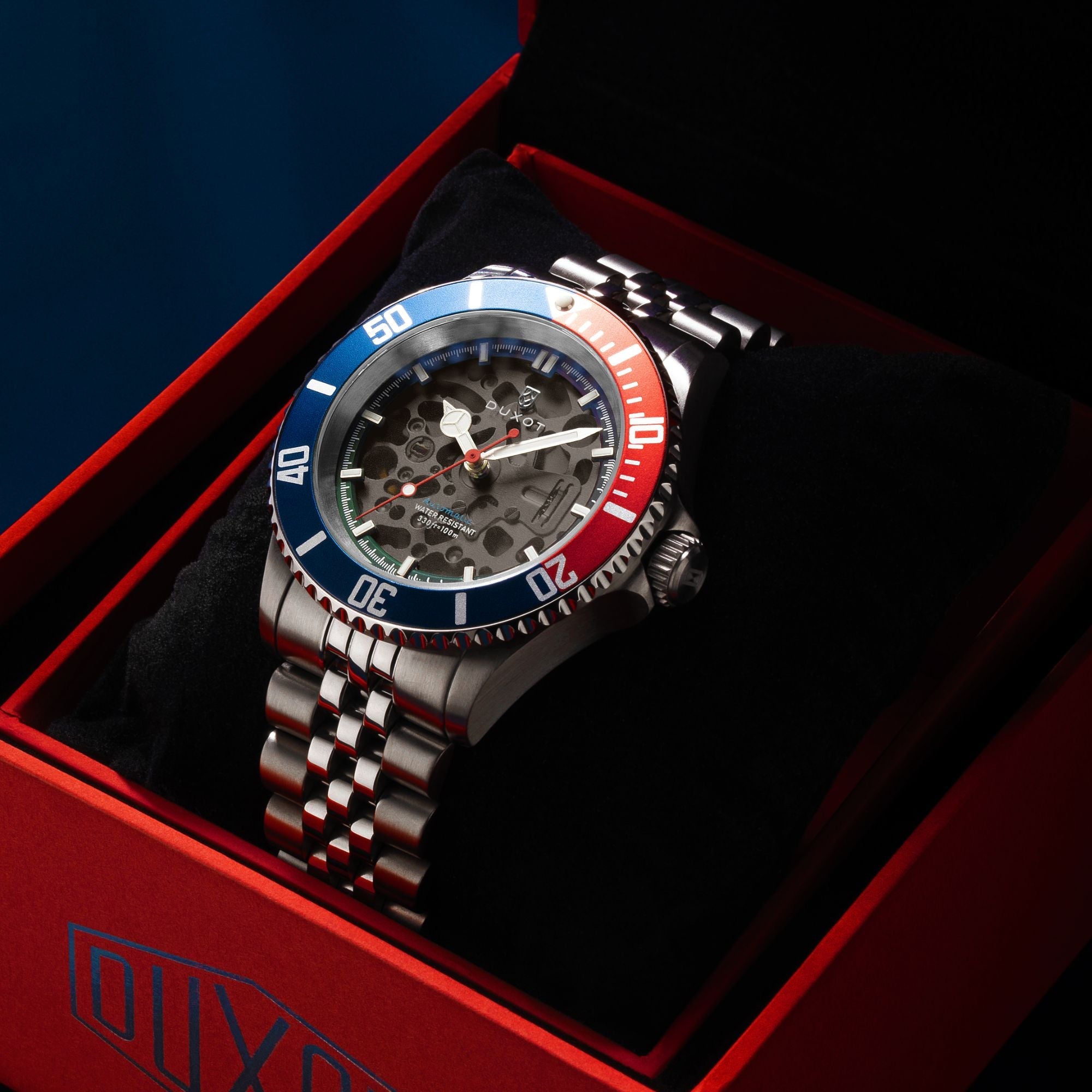 DUXOT Duxot Atlantica Skeleton Diver Automatic Dive Blue Men's Watch DX-2067-AA