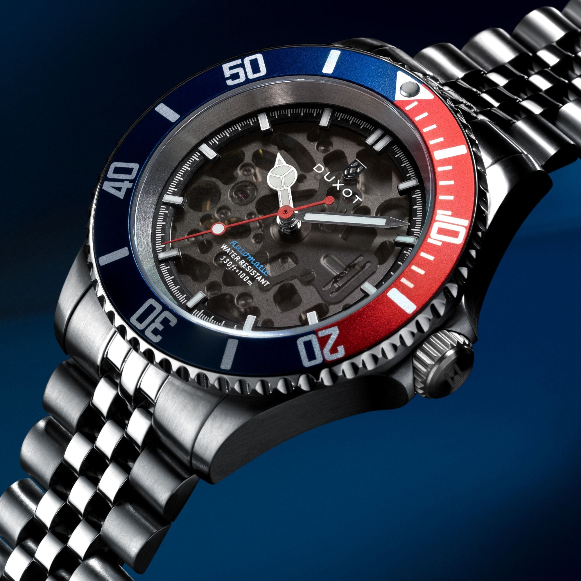 DUXOT Duxot Atlantica Skeleton Diver Automatic Dive Blue Men's Watch DX-2067-AA