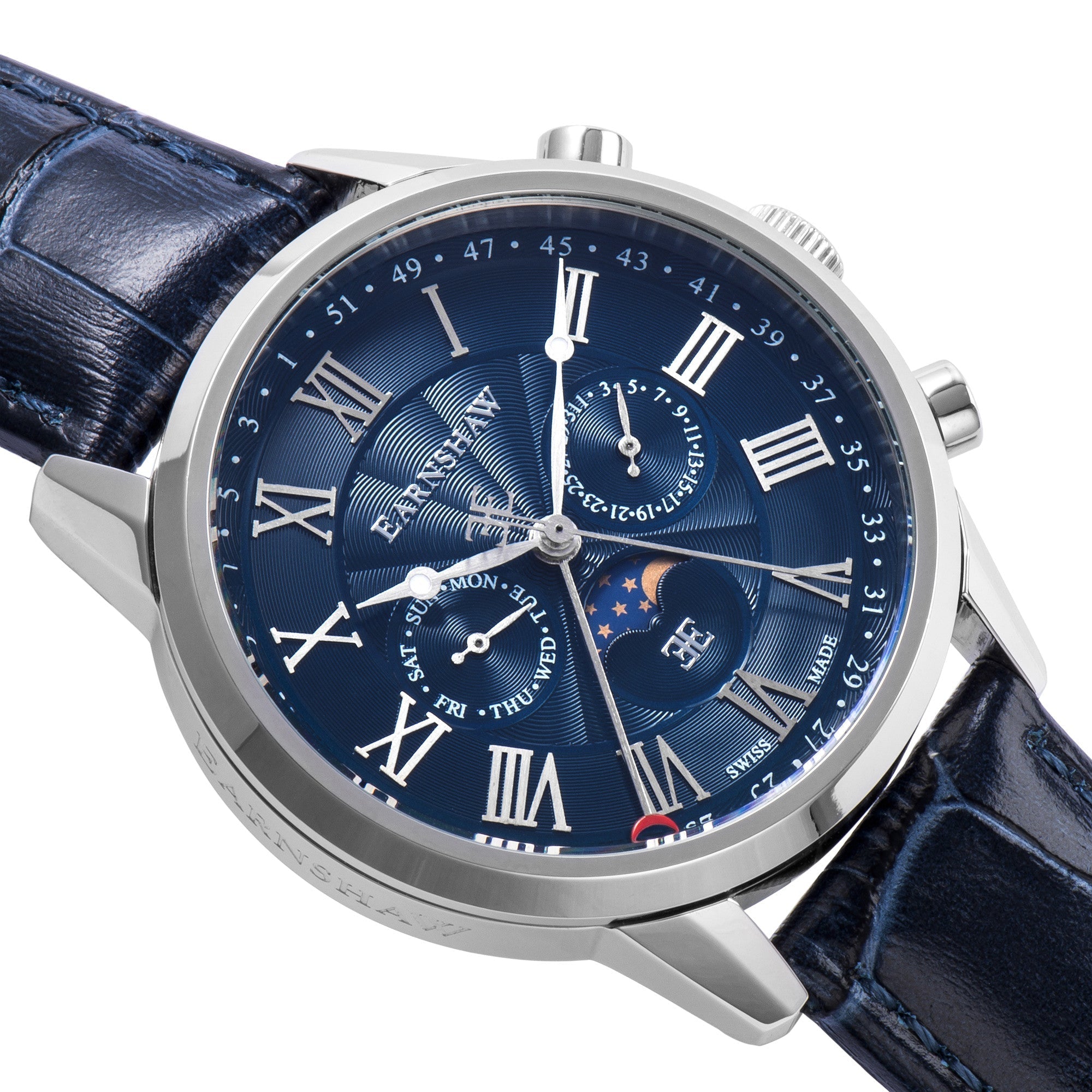 OFFICER SWISS MADE QUARTZ 3 HANDS Thomas Earnshaw Officer Swiss Quartz Navy Blue Men's Watch ES-0017-04