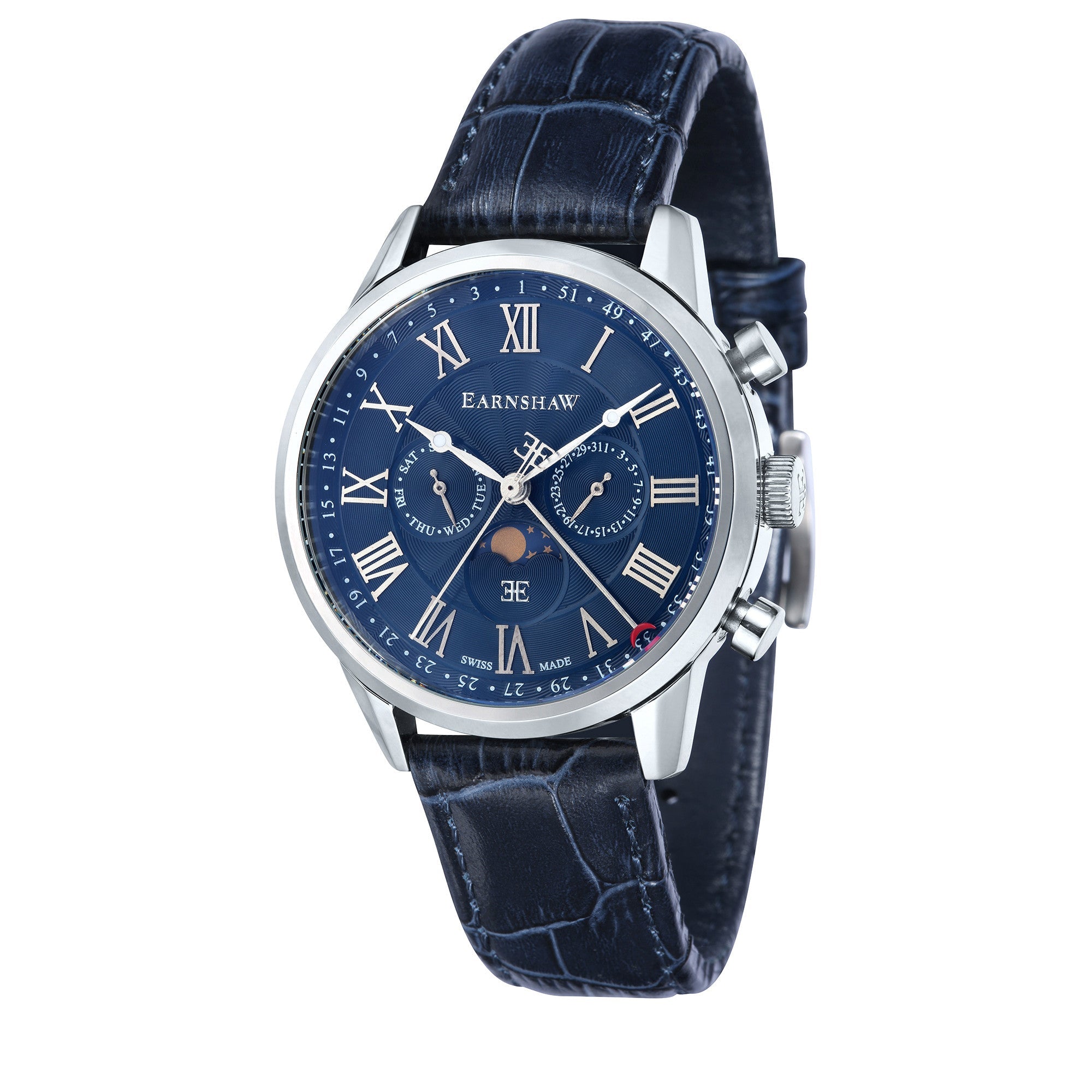 OFFICER SWISS MADE QUARTZ 3 HANDS Thomas Earnshaw Officer Swiss Quartz Navy Blue Men's Watch ES-0017-04