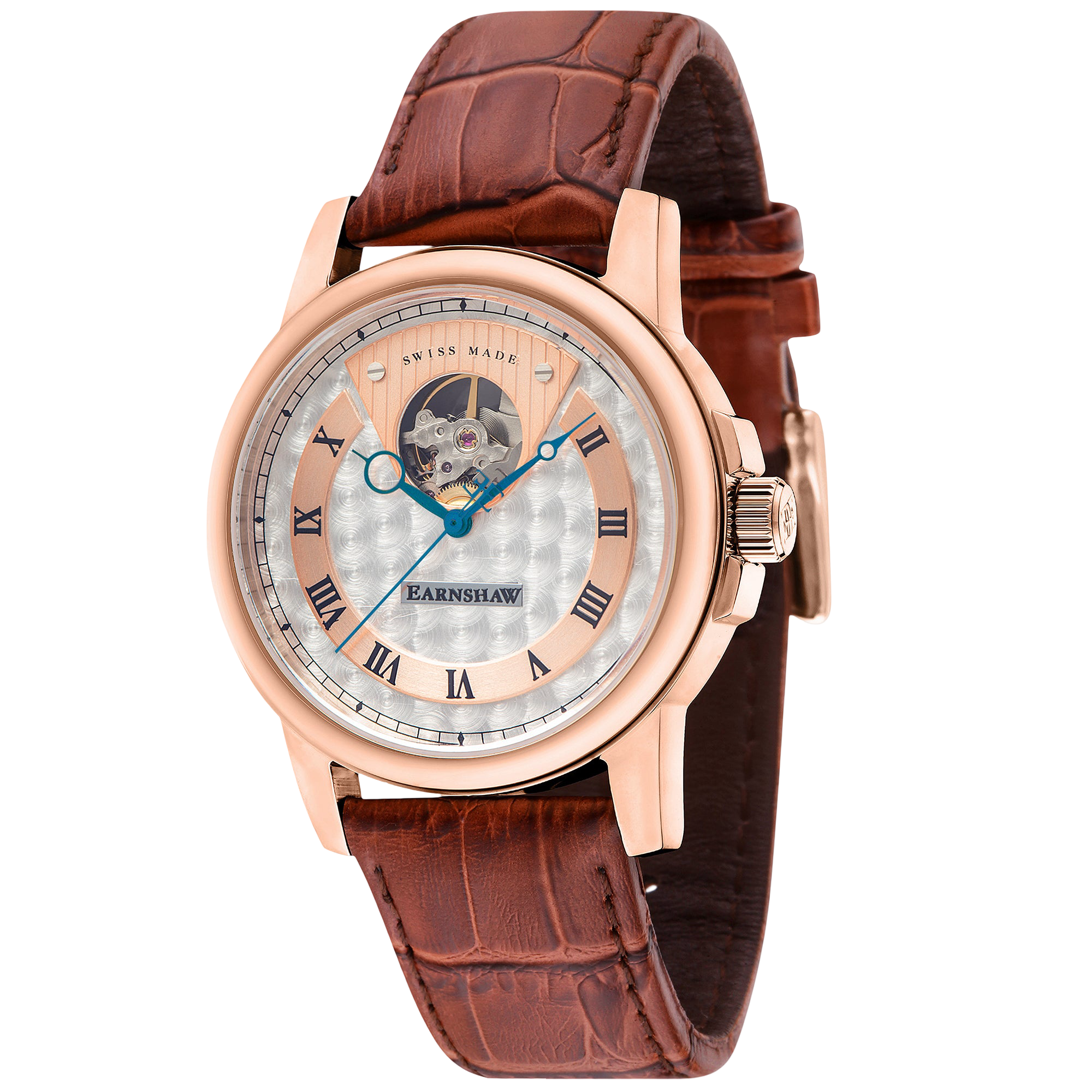 SWISS MADE BEAGLE OPEN HEART AUTOMATIC Thomas Earnshaw Beagle Swiss Automatic Harvest Gold Men's Watch ES-0035-04