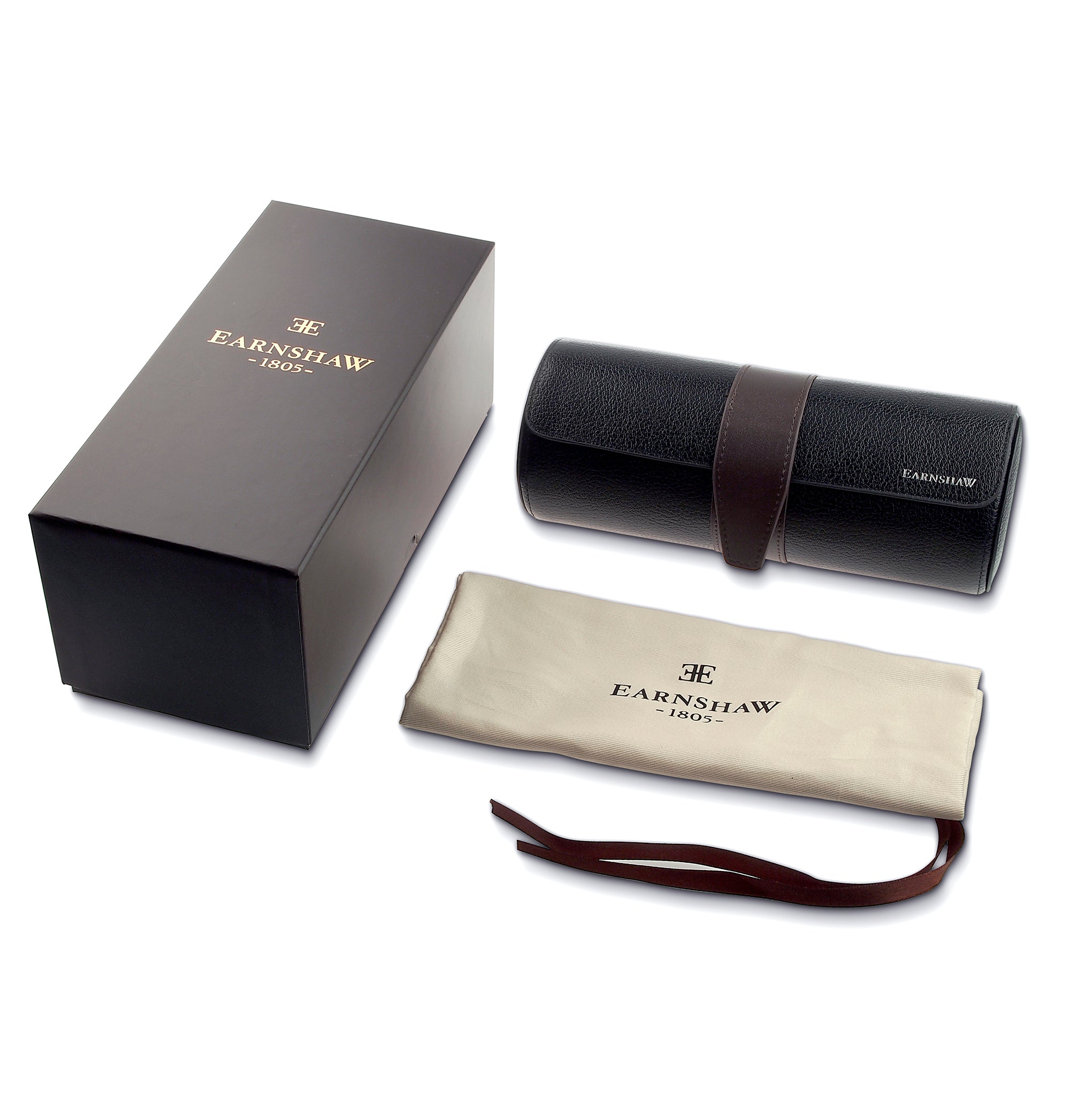 THOMAS EARNSHAW Thomas Earnshaw Black Vegan Leather Suedette Watch Roll Accessory ES-101-WR2-01